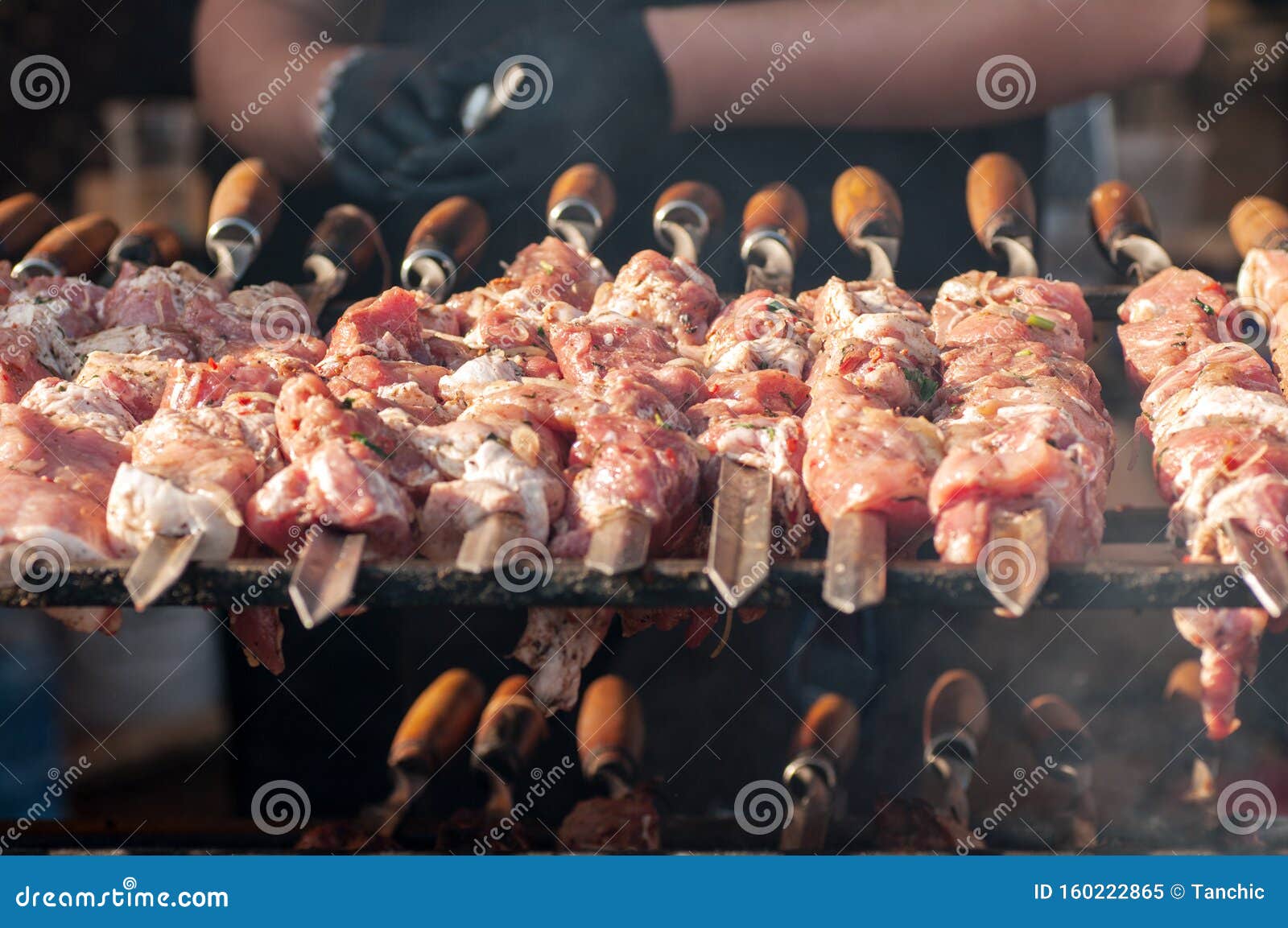 The Process of Making Barbecue Grilled Meat Stock Image Image of meat