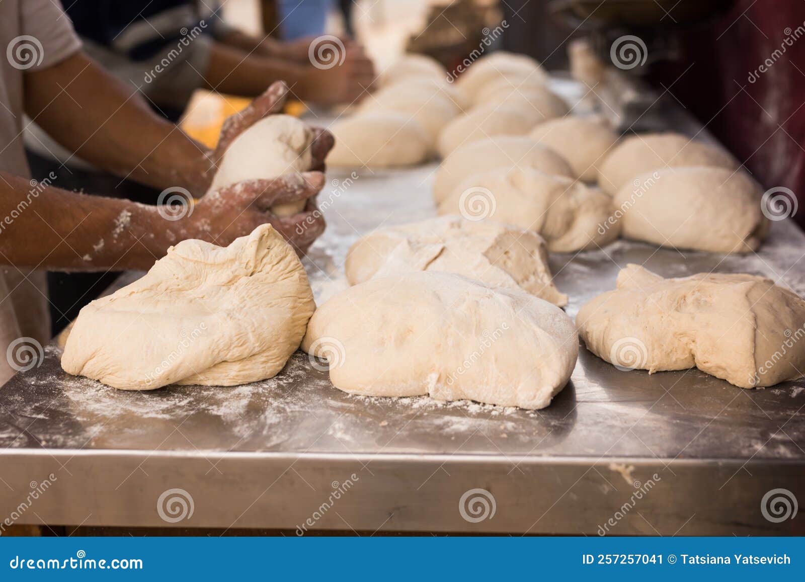 Process of Making Bread. Dough Kneading Stock Image Image of knead