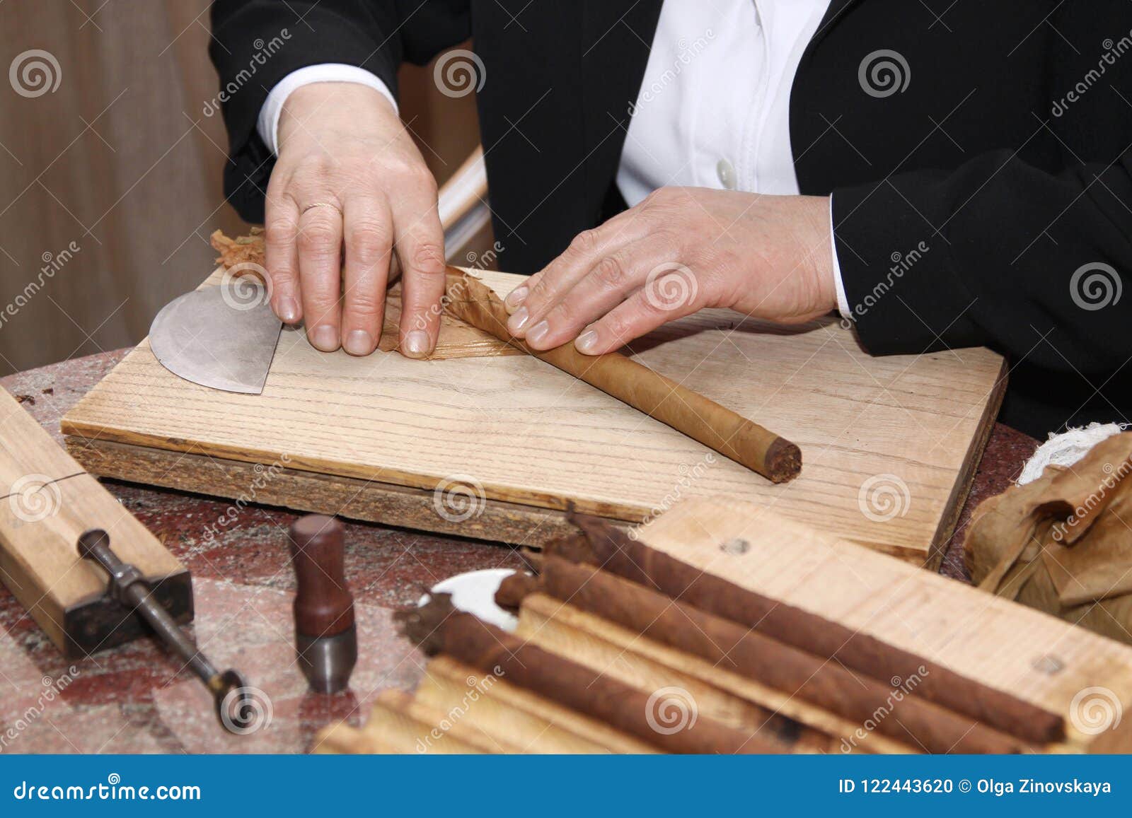Process of Making Cigars Manually Stock Photo Image of health