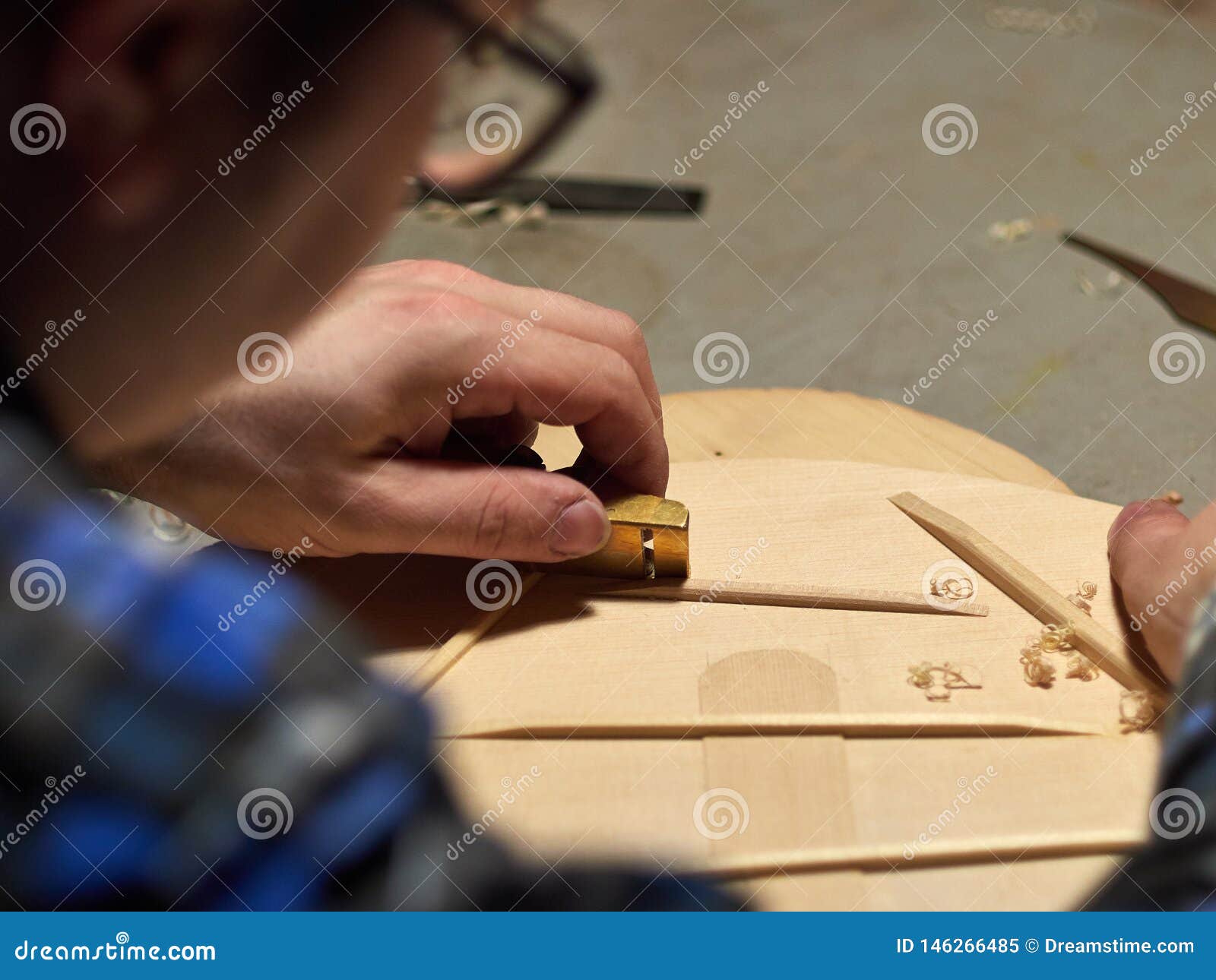 The Process of Making Classical Guitar. Stock Image - Image of guitar