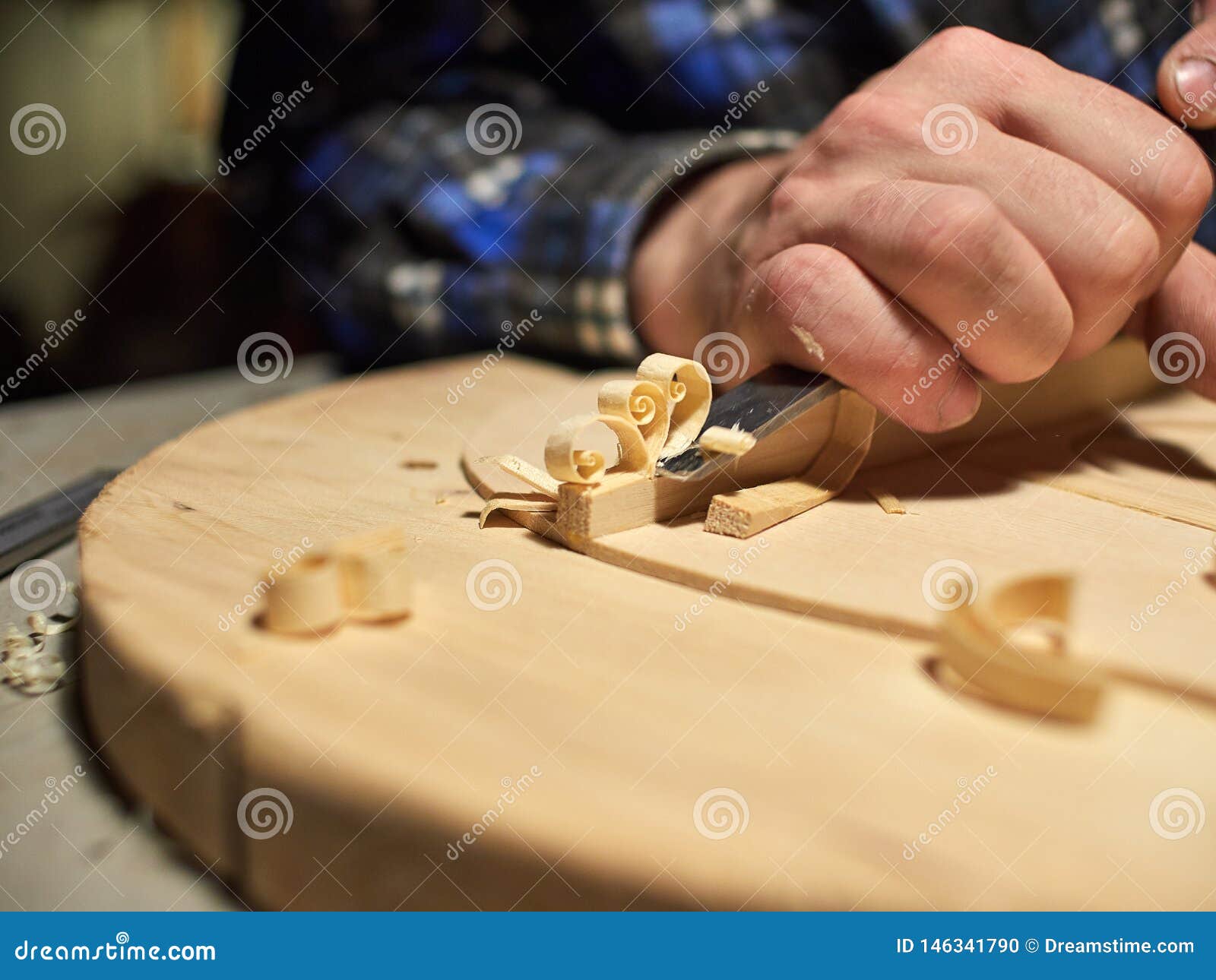 The Process of Making Classical Guitar. Stock Photo - Image of