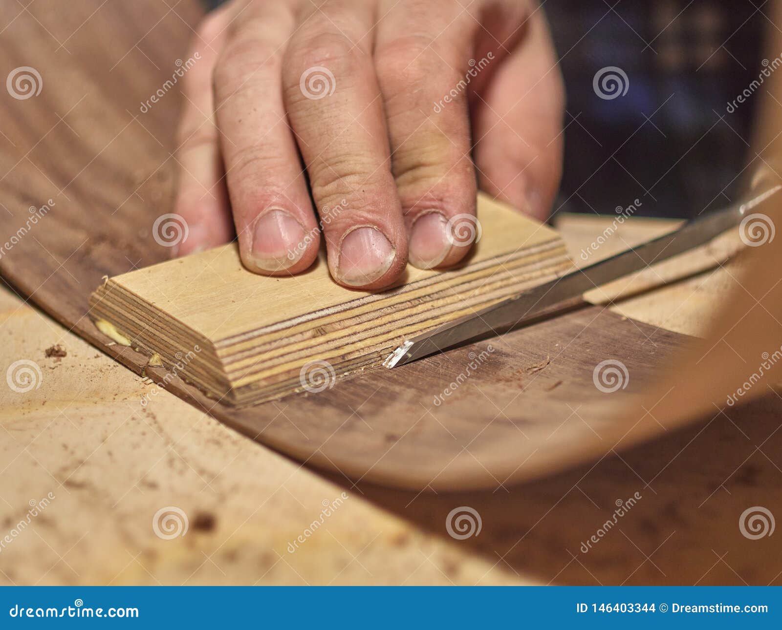 The Process of Making Classical Guitar. Stock Photo - Image of