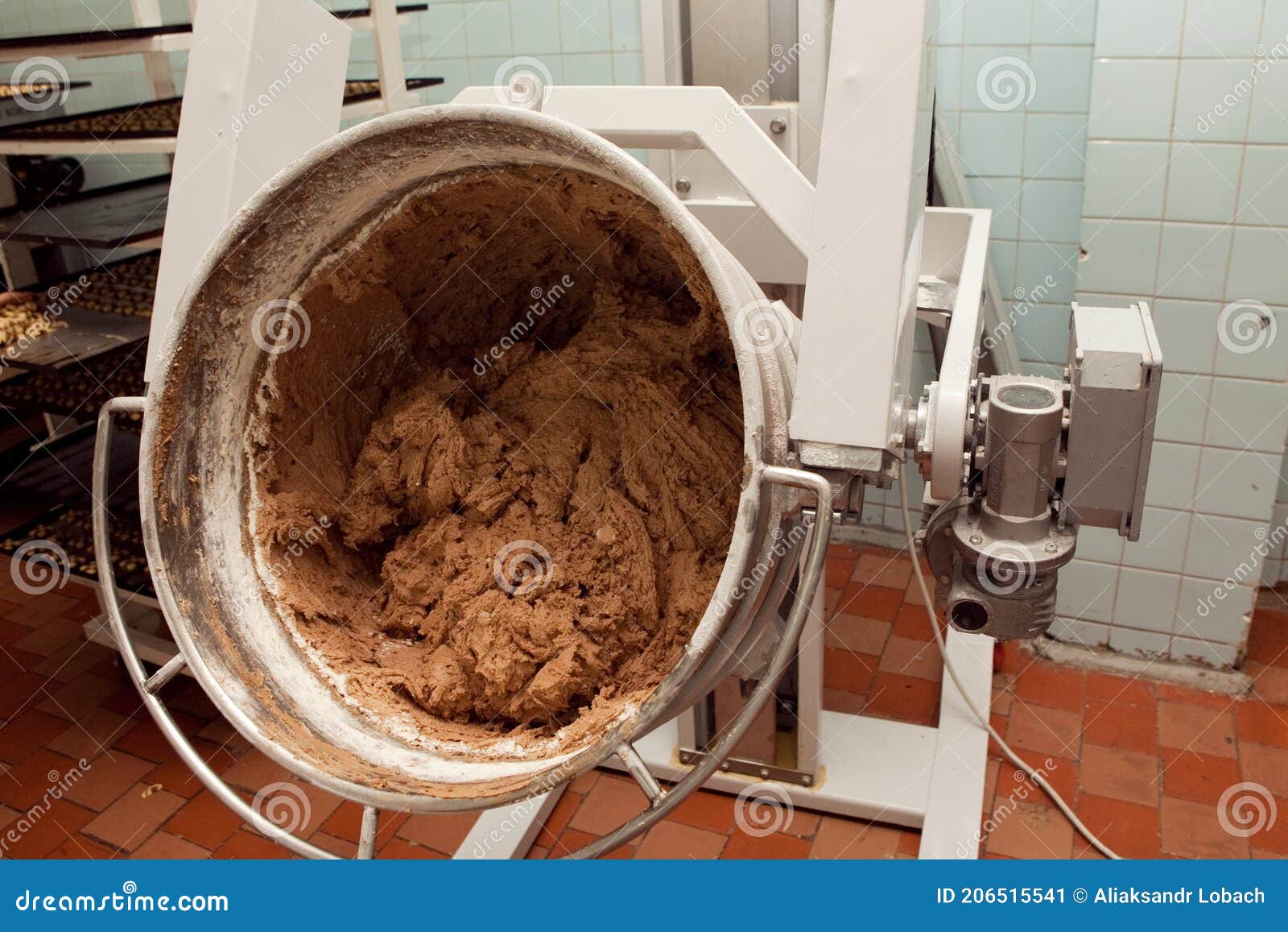 cookie making machine in the factory Stock Photo by Lobachad