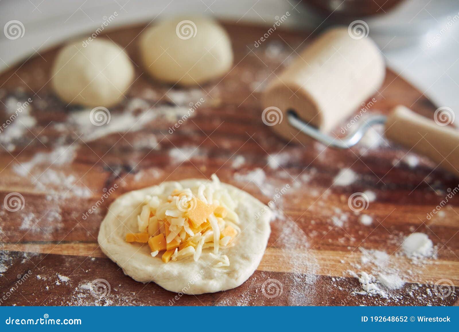 Process of Making Delicious Cheese Bubble Pizza Bread with Ingredients