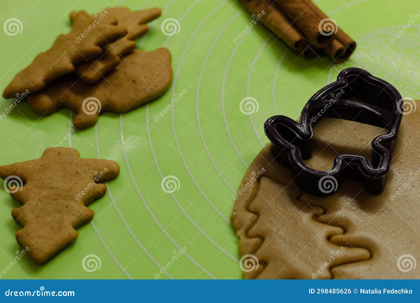The Process of Making Gingerbread Cookies. Brown Dough with the Aroma