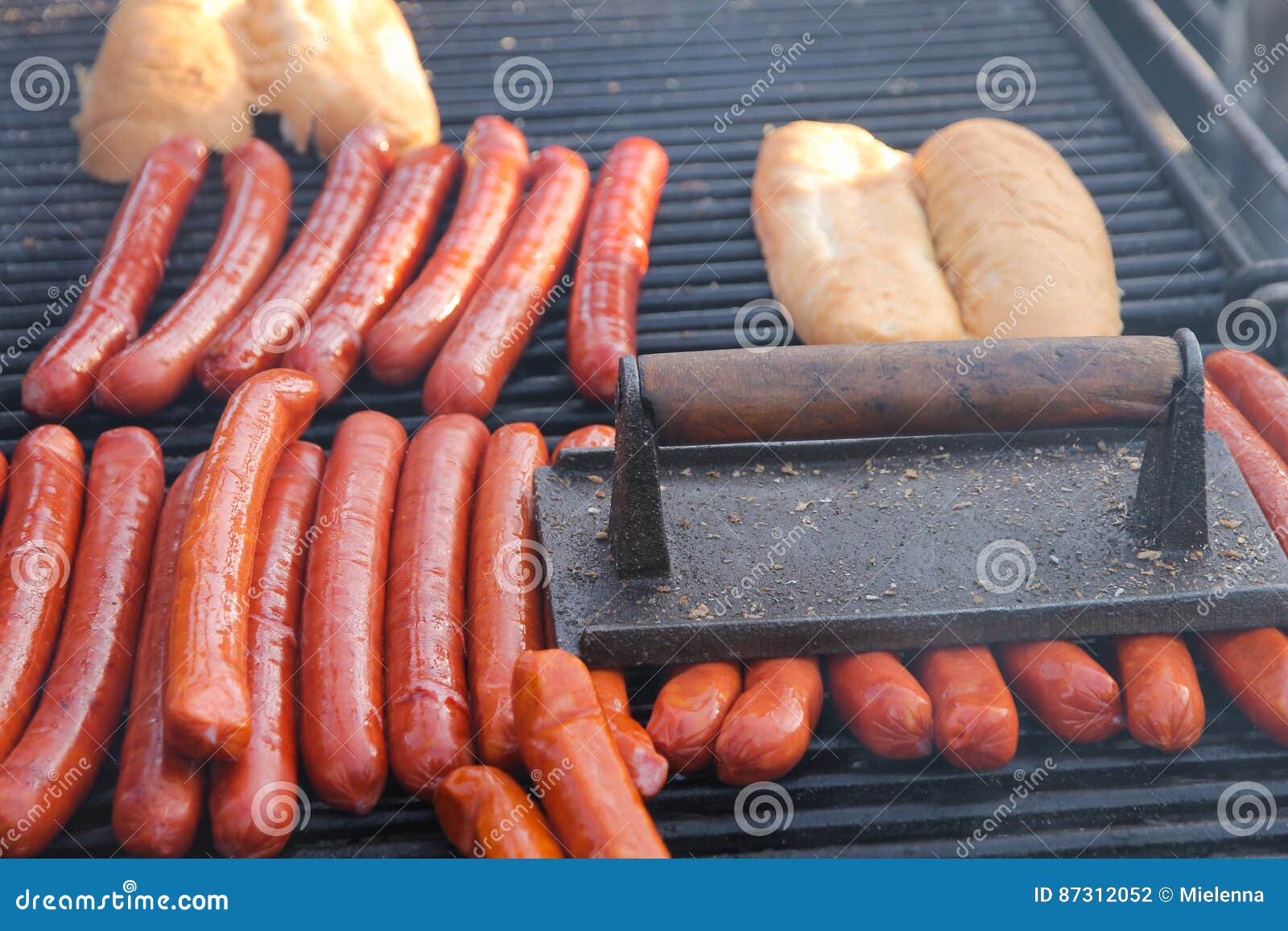 The Process of Making a Hot Dog. Stock Photo Image of press, fresh 87312052