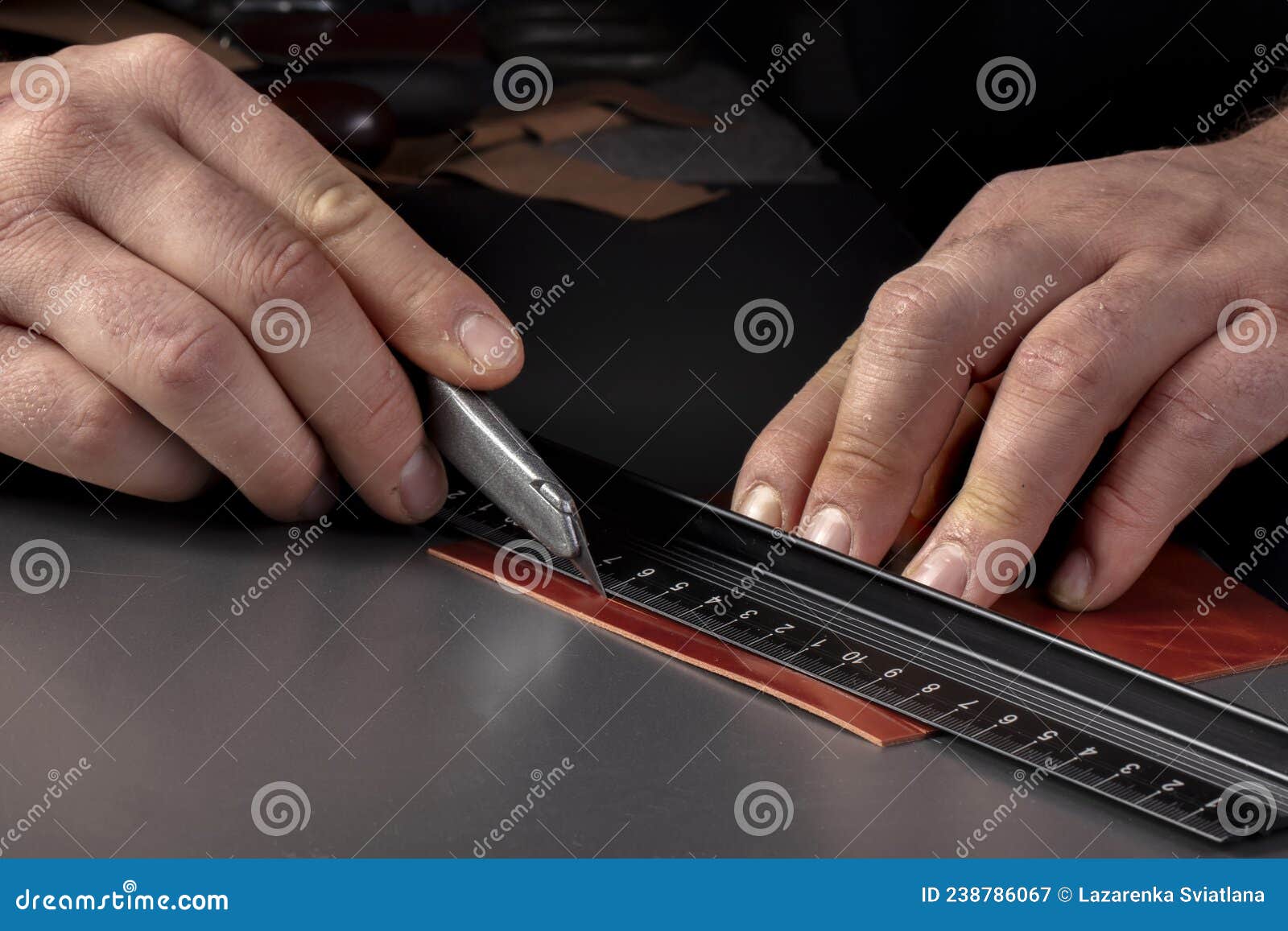 The Process of Making Leather Goods Stock Image Image of manufactory