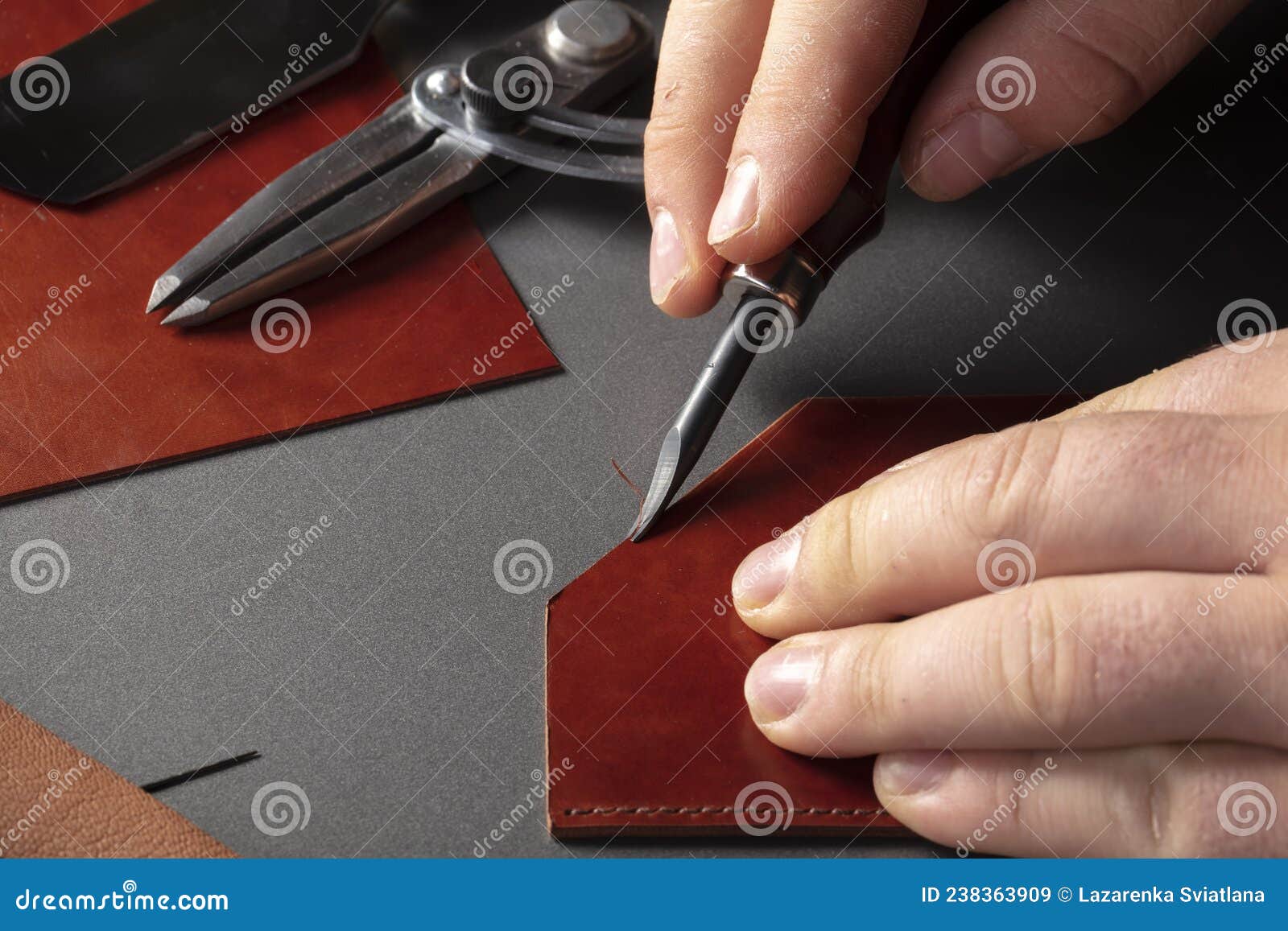 The Process of Making Leather Goods Stock Image Image of business