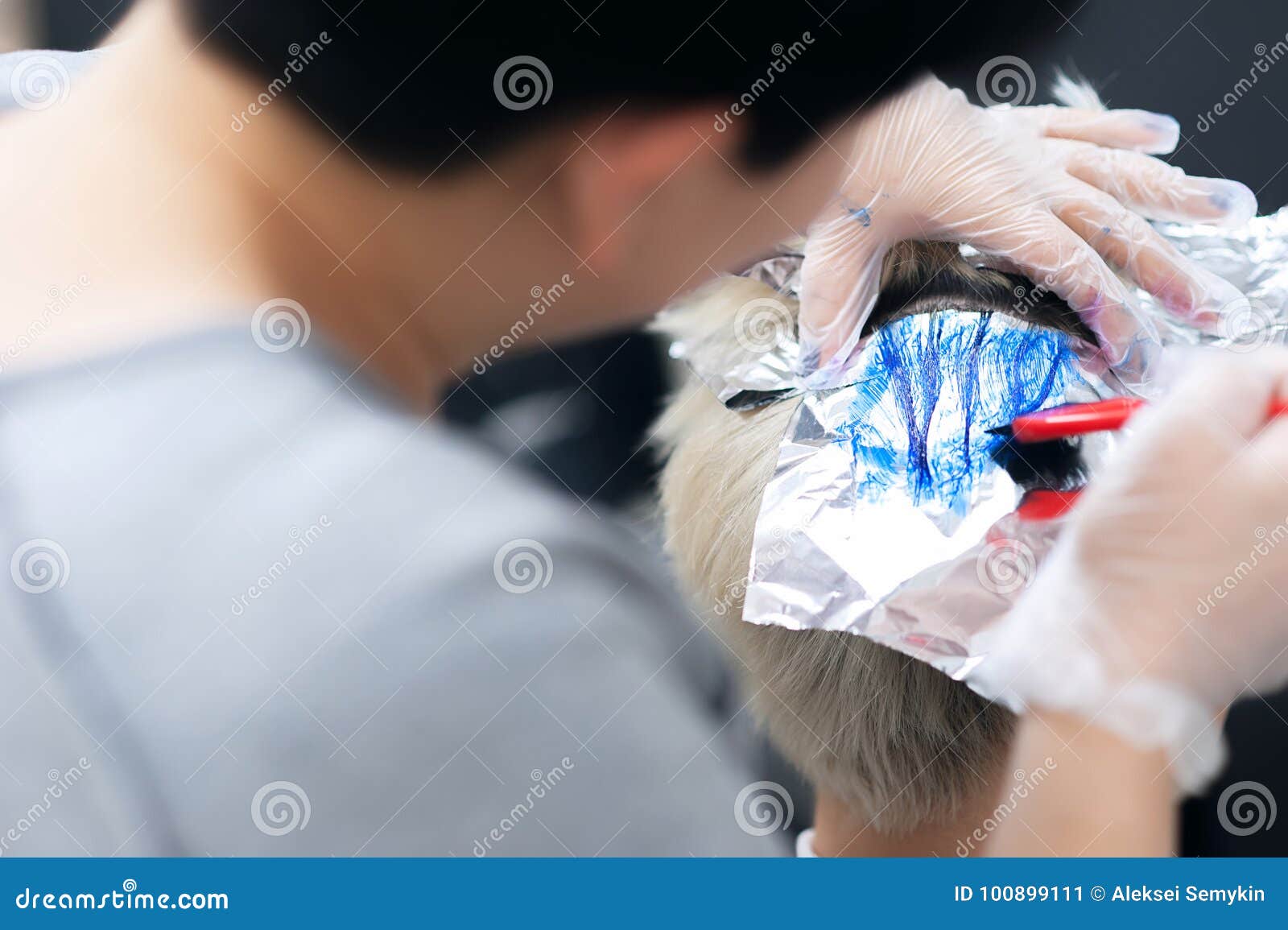 The Process of Partial Painting of Hair, in Several Colors, Using Foil