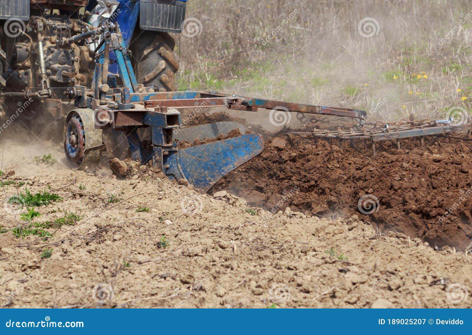 Process of plowing land stock image. Image of rural 189025207