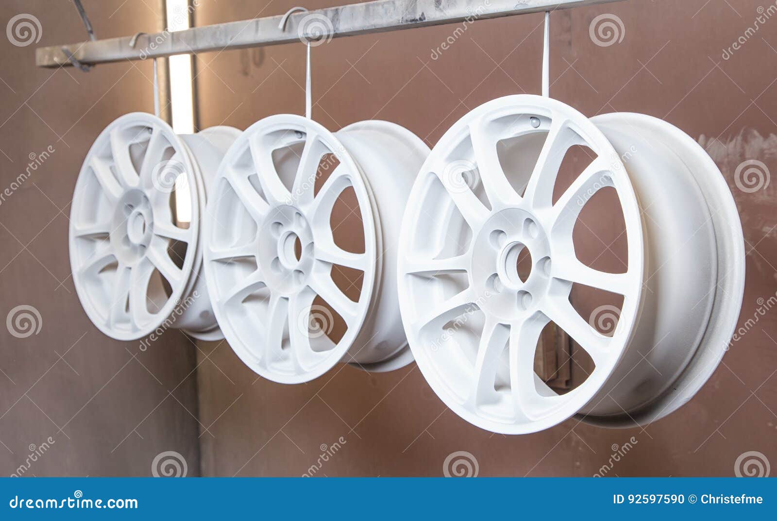 Process of Powder Coating Auto Wheels Stock Photo Image of tire