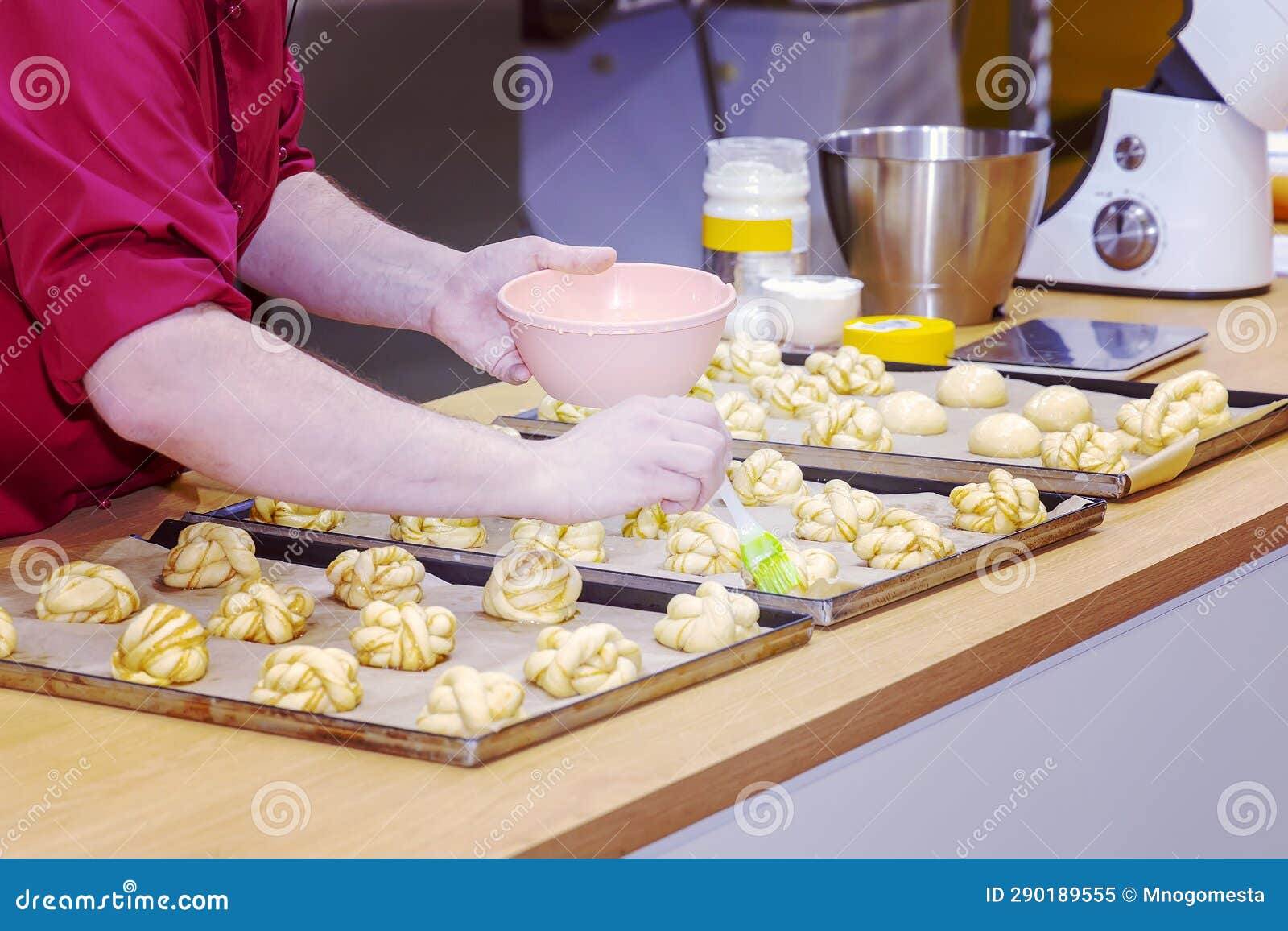 The Process of Preparing Sweet Confectionery Pastries from Dough in a