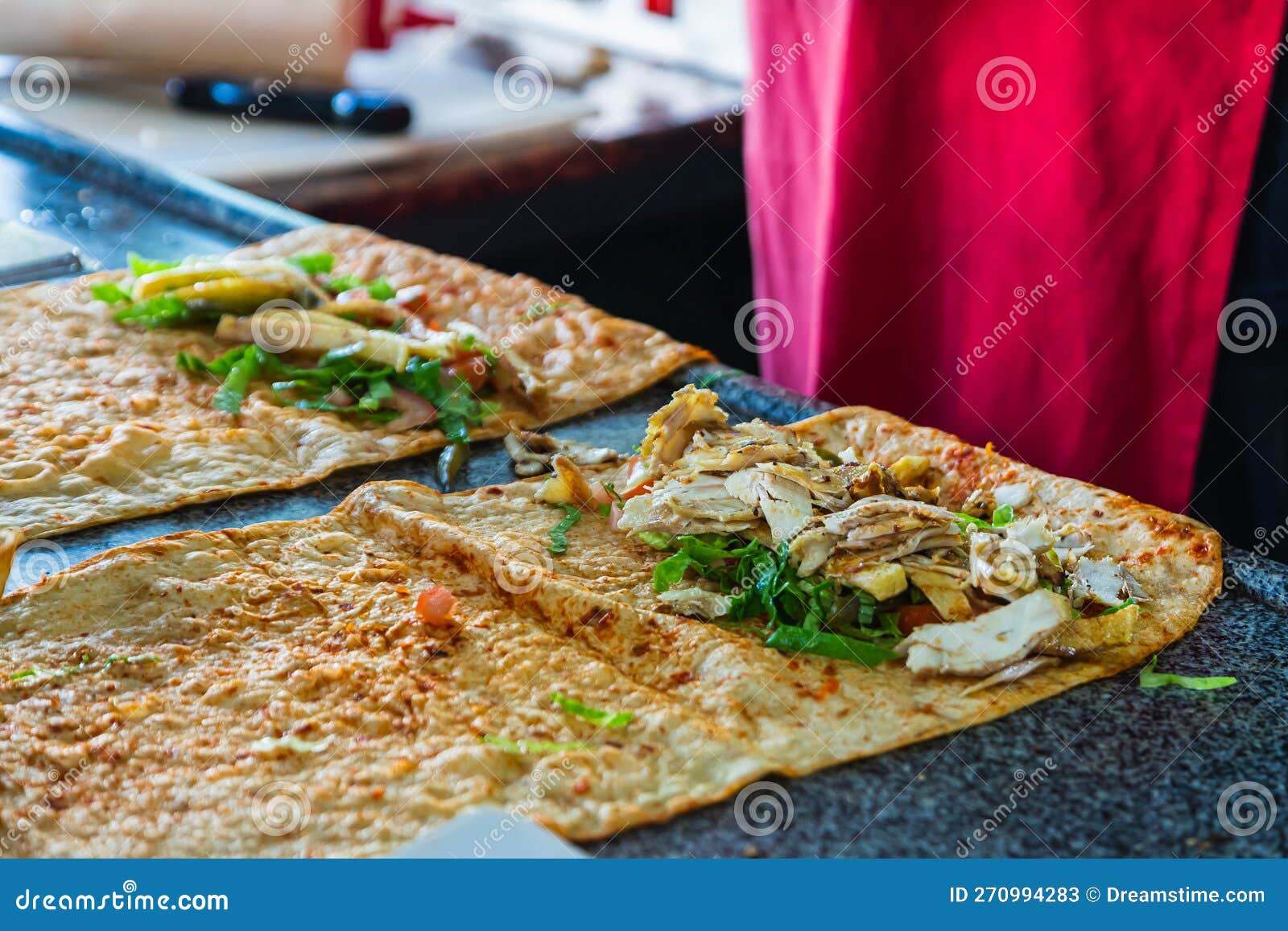 Process of Preparing Traditional Fast Food Stock Image - Image of