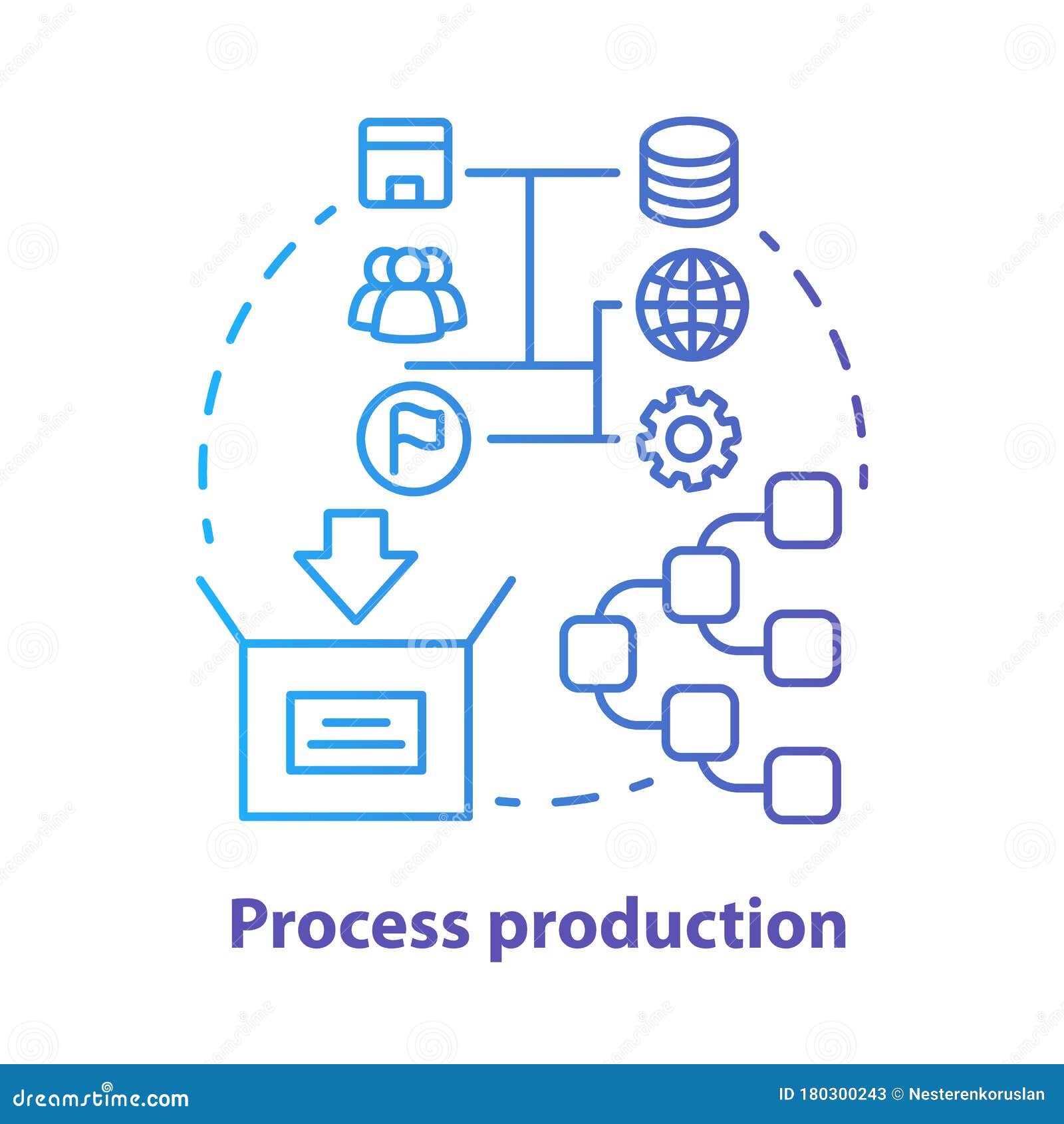 Process Production Blue Concept Icon Manufacturing Operations
