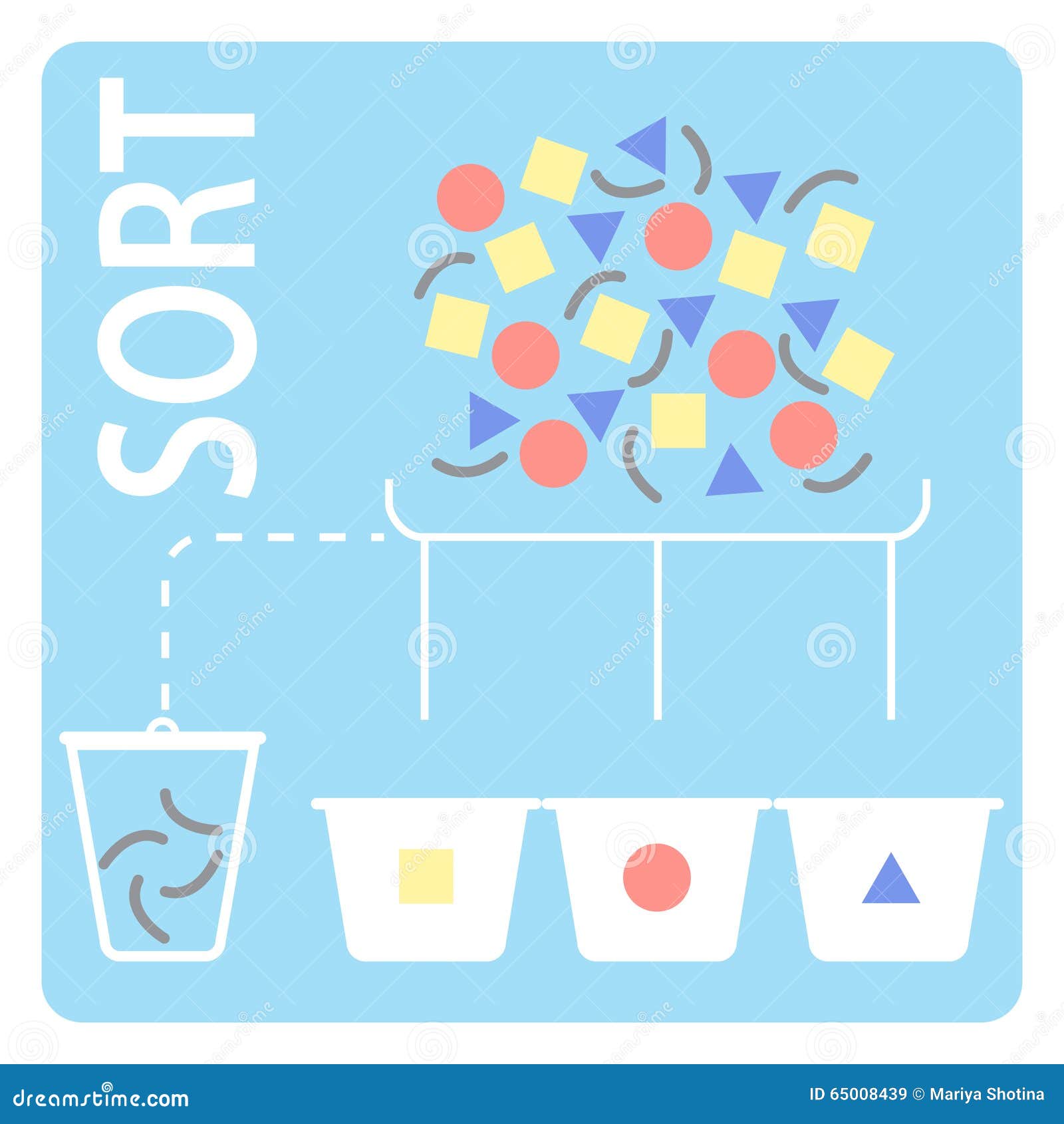 Vector sort. Сортировка illustration. Sorting the vector by String Size.