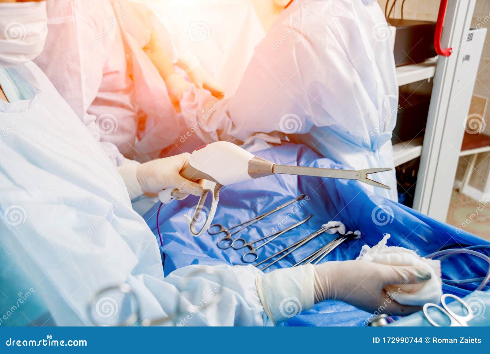 Process of Surgery Operation Using Laparoscopic Equipment. Stock Photo Image of medical