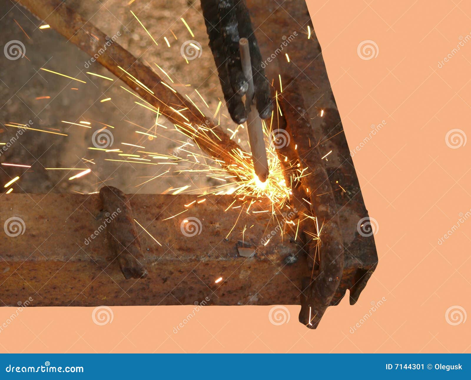 Process of Welding of Metal by an Electric Current Stock Image - Image