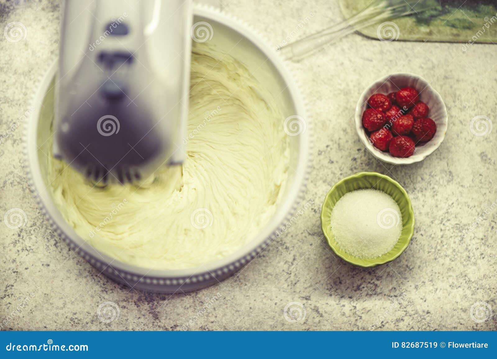 The Process of Whipping Egg Whites with a Hand Mixer. Process of Making