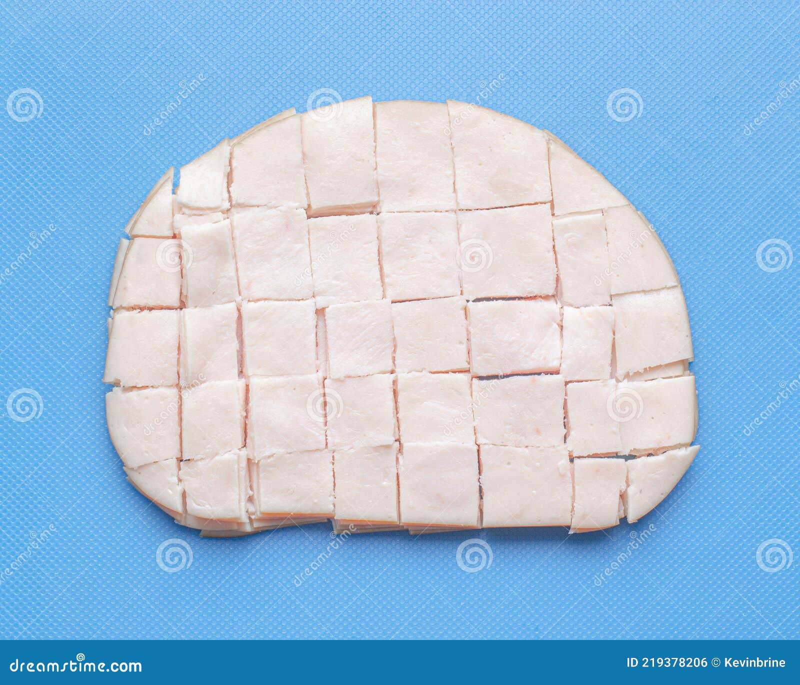 Processed Chicken Slices stock photo. Image of knife 219378206