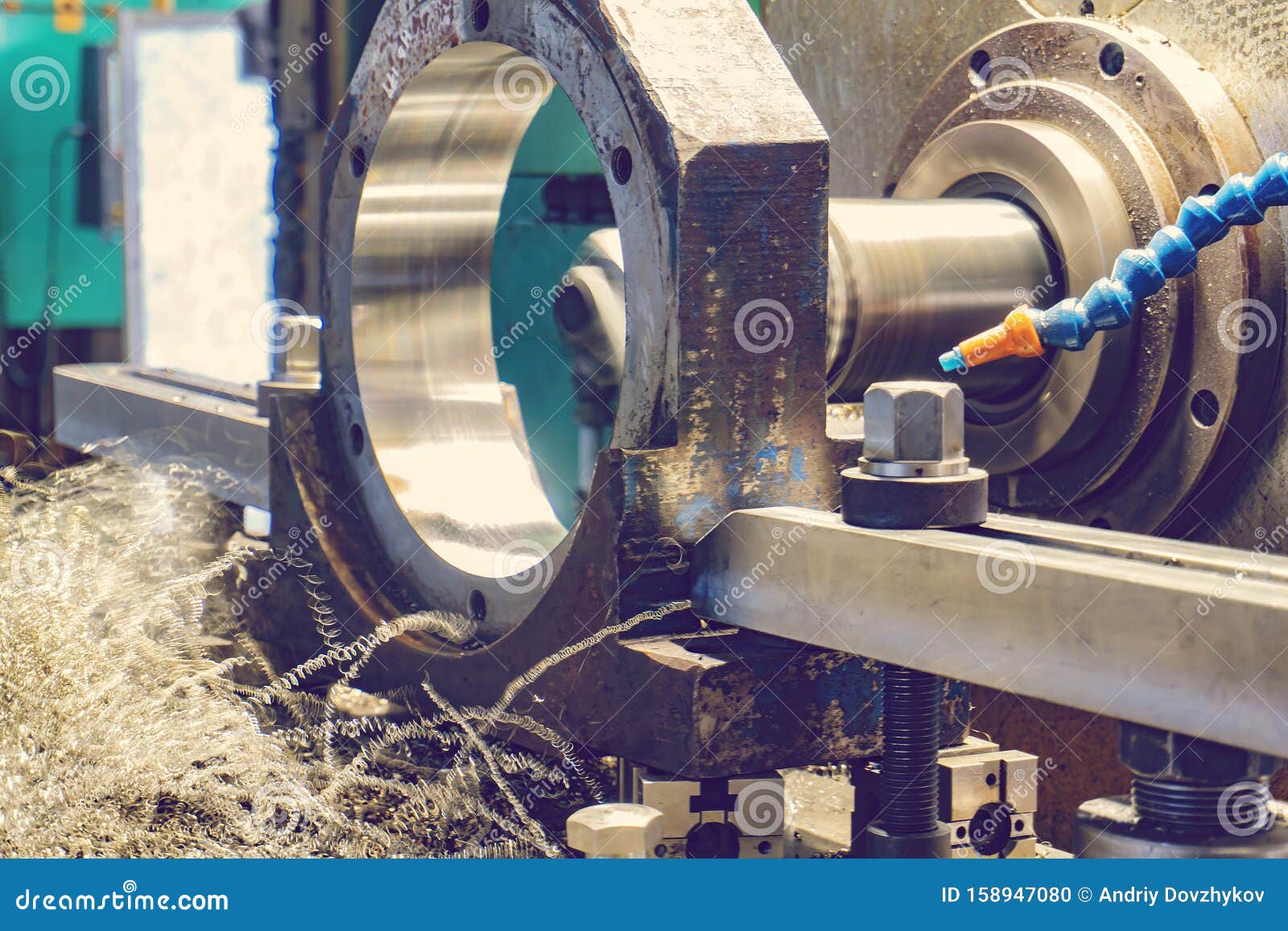 Processing of Parts on a CNC Boring Machine, Shavings Lie on the