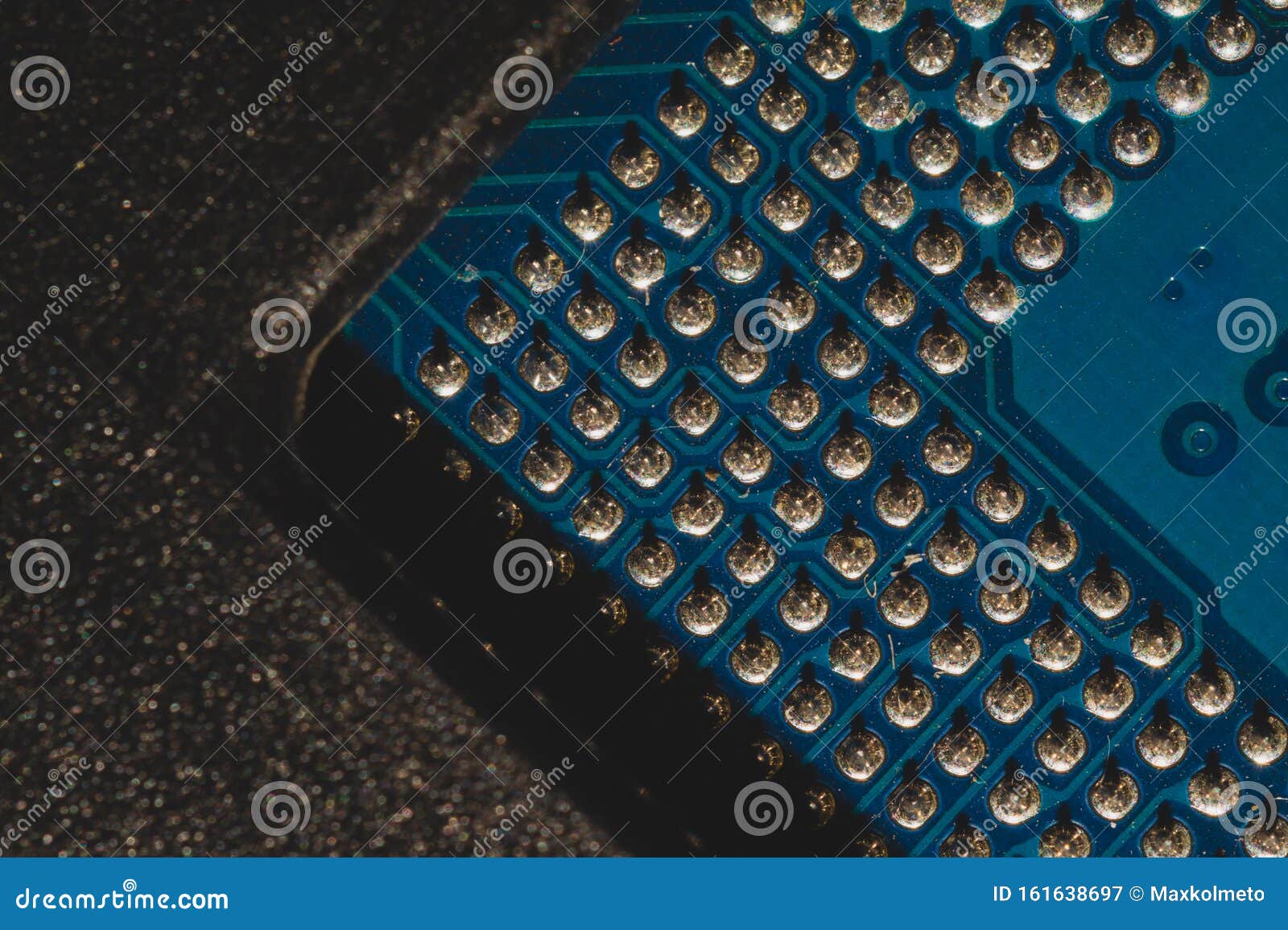 processor pins macro. computer motherboard close up. cpu pins on a circuit board. computer central processor unit. modern