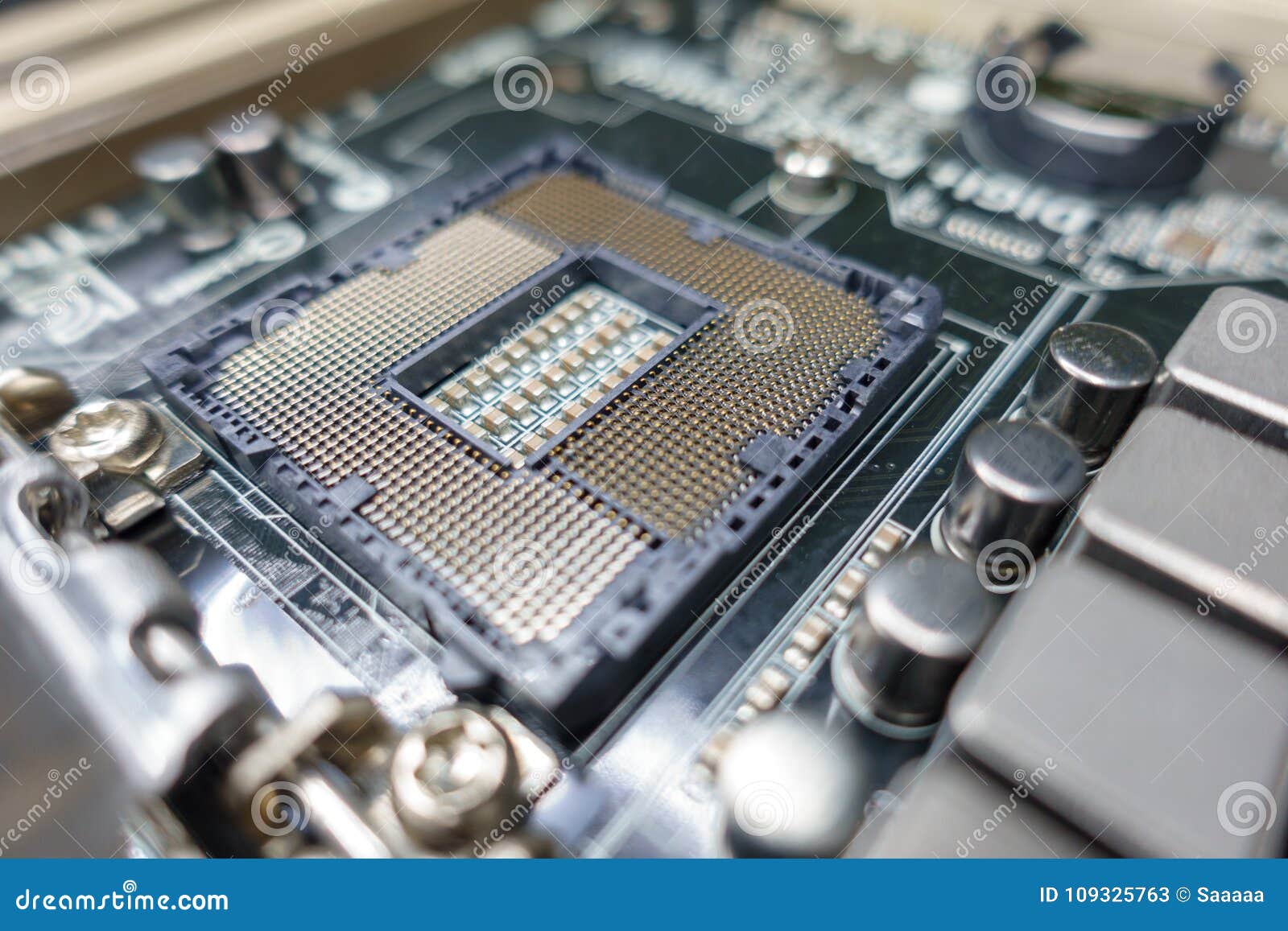 Processor Slot And Motherboard Stock Image Image Of Computer Modern