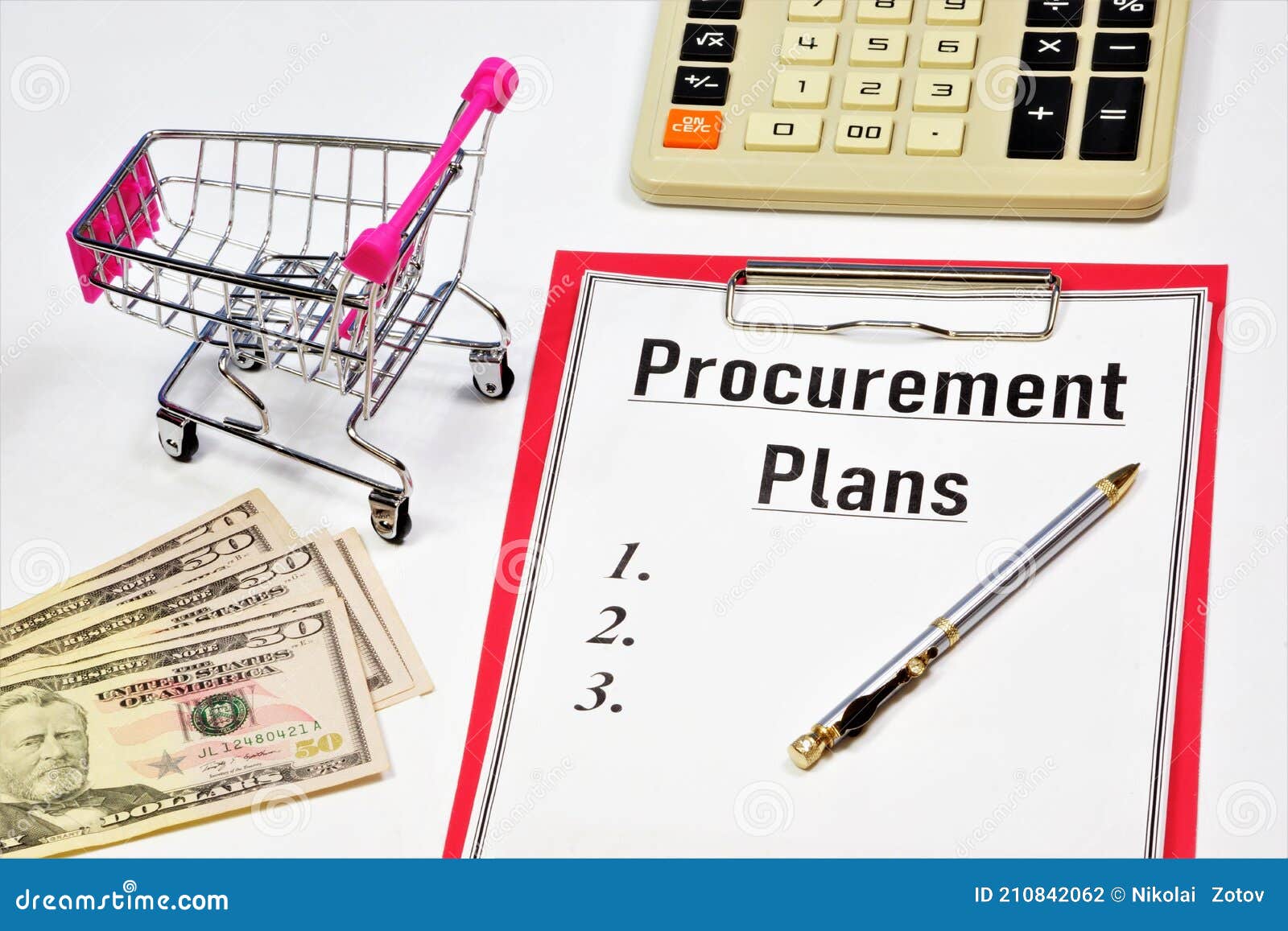Procurement Plan. a Text Label in the Planning Notebook Stock Photo