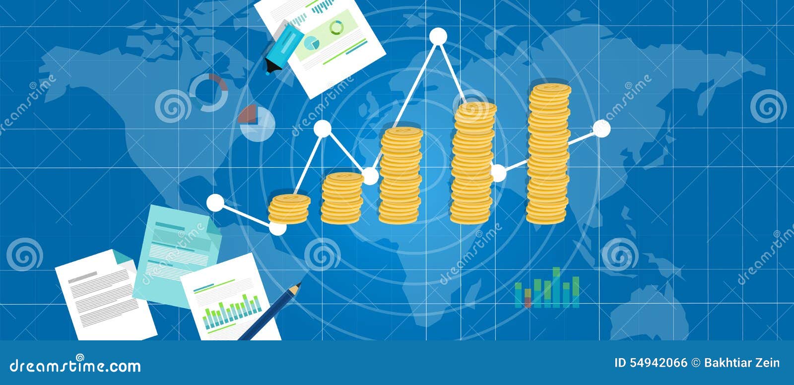 Prodotto Interno Di Crescita Economica Del Pil Illustrazione