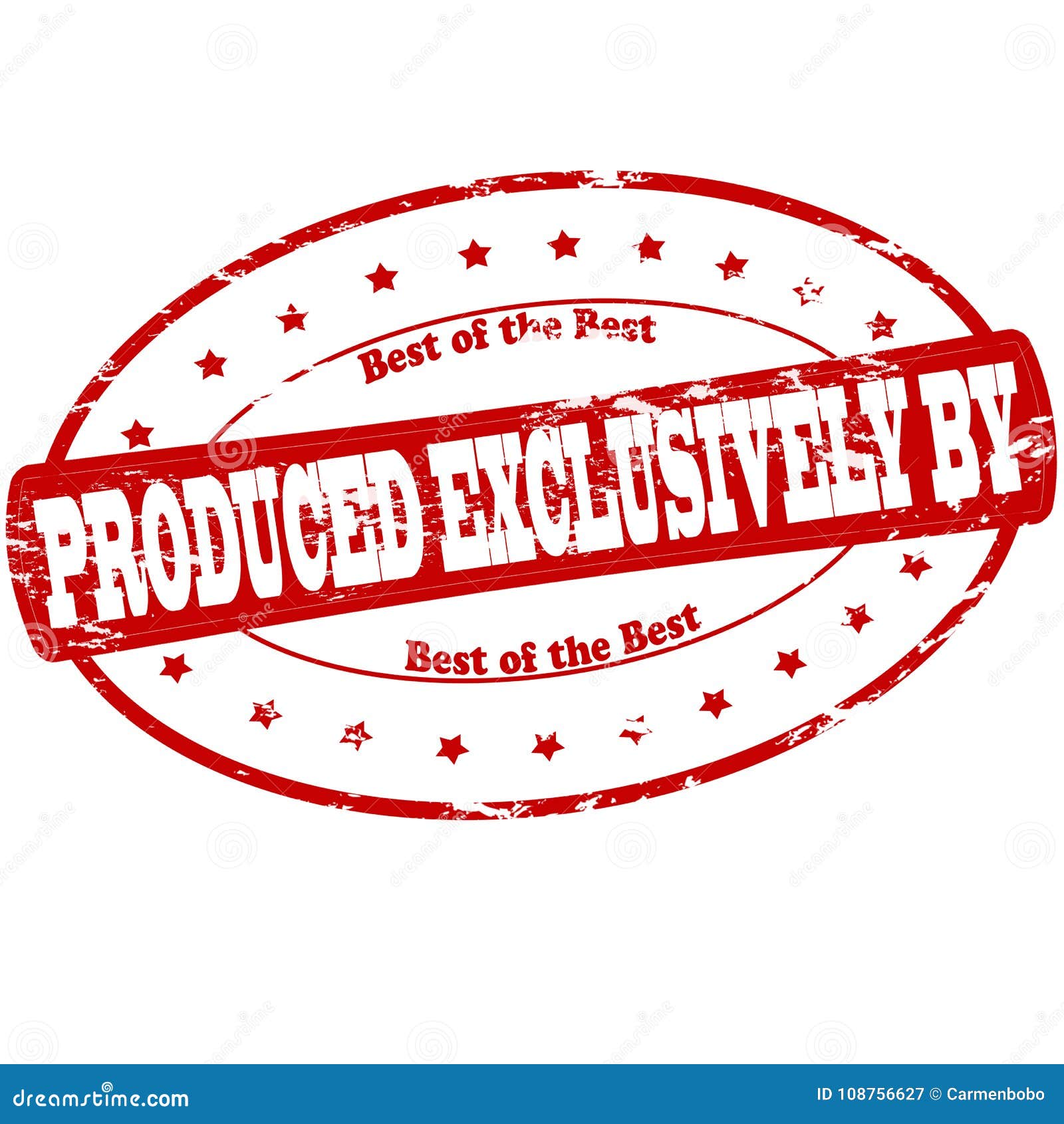 Produced Exclusively By Stamp On White Background Stock Image ...