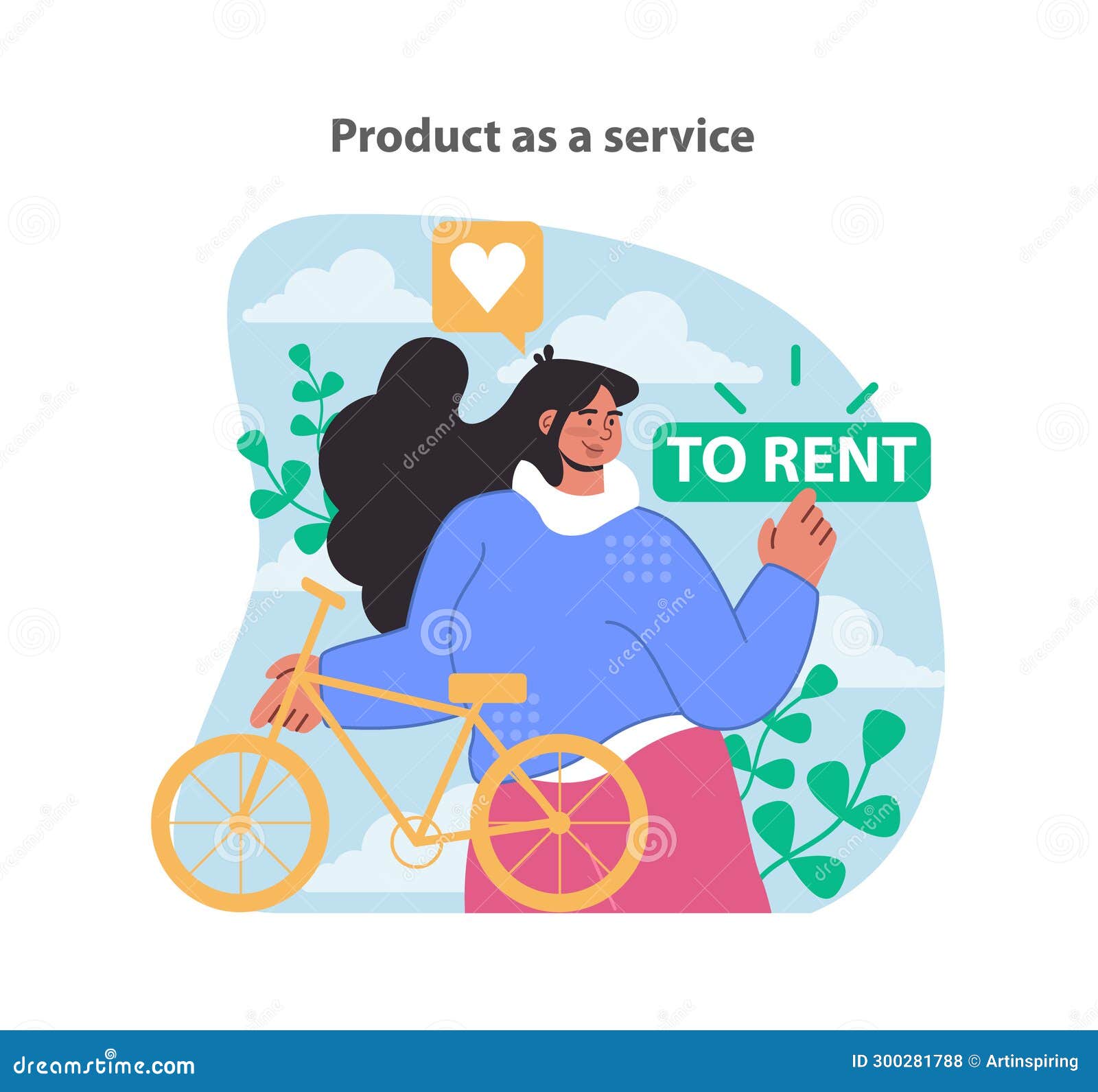 product as a service concept. showcasing the shift to renting over owning.