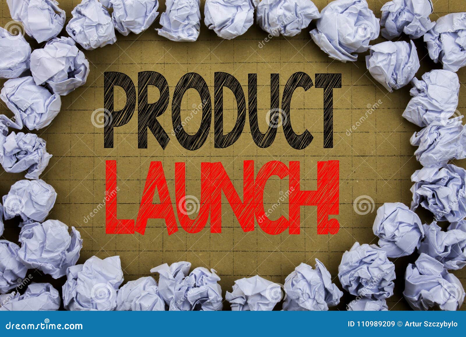 product launch. business concept for new products start written on vintage background with copy space on old background with folde