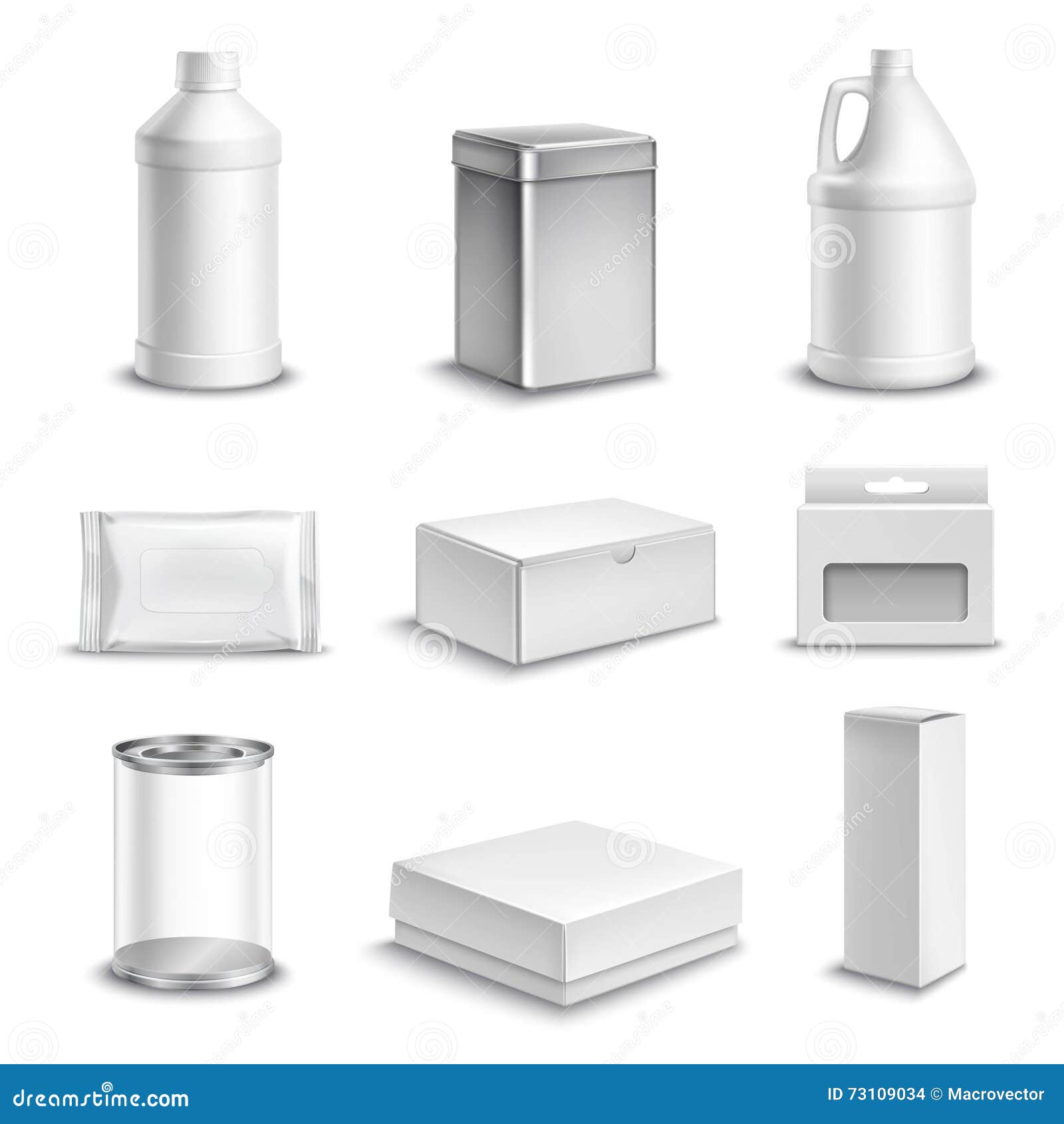 Product Package Realistic Icons Set Stock Vector - Illustration of ...