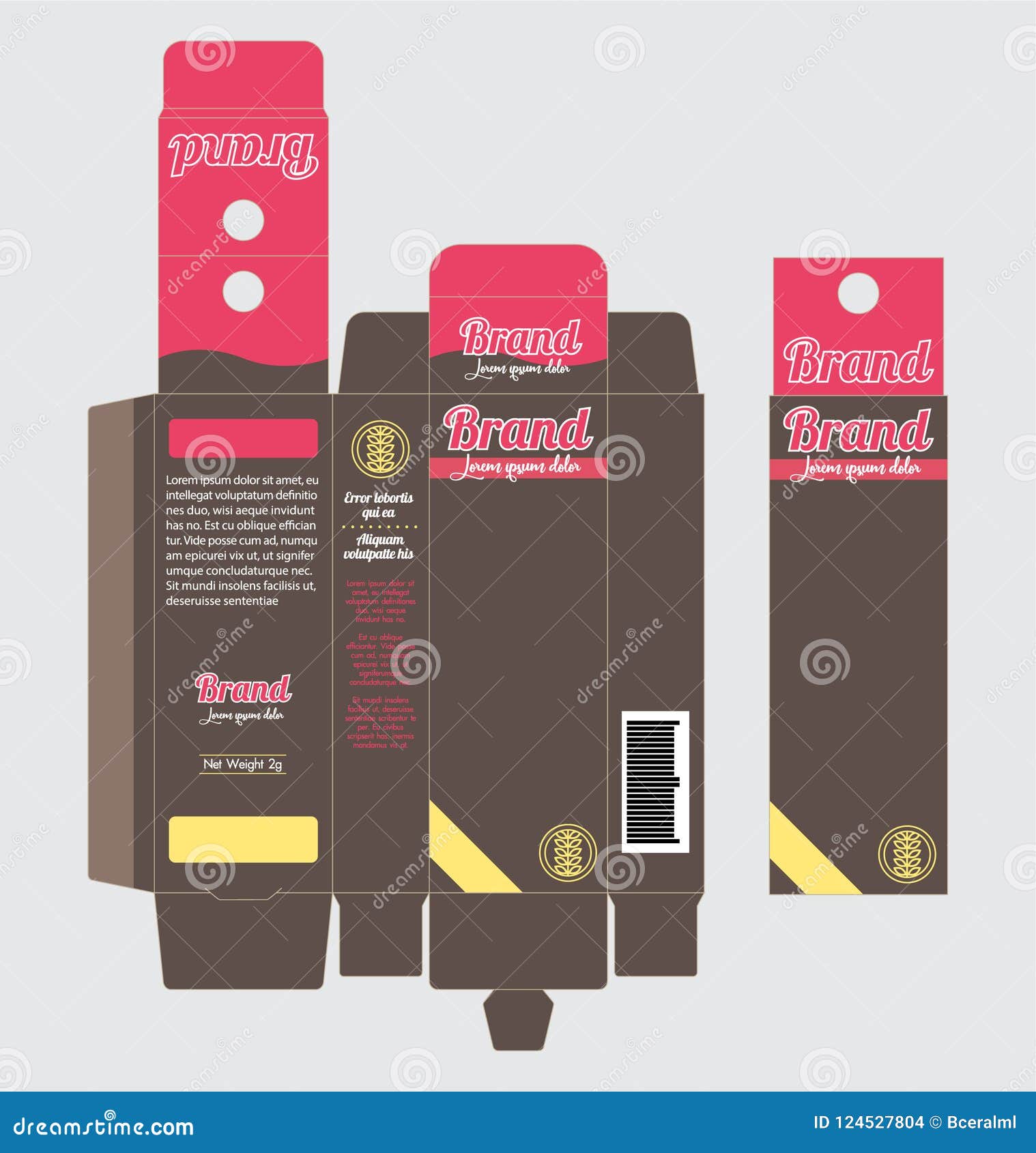 product packaging cardboard paper box template hanging tab