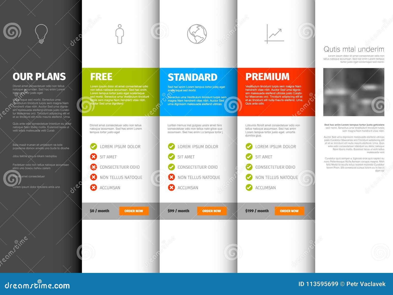 product / service pricing comparison table template