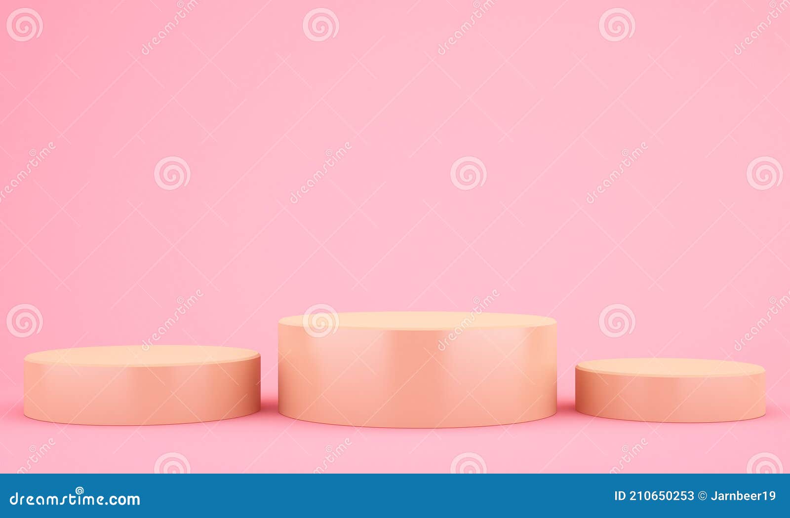 Product Stand Gold Color with Pink Background, 3D Rendering Stock Illustration Illustration of