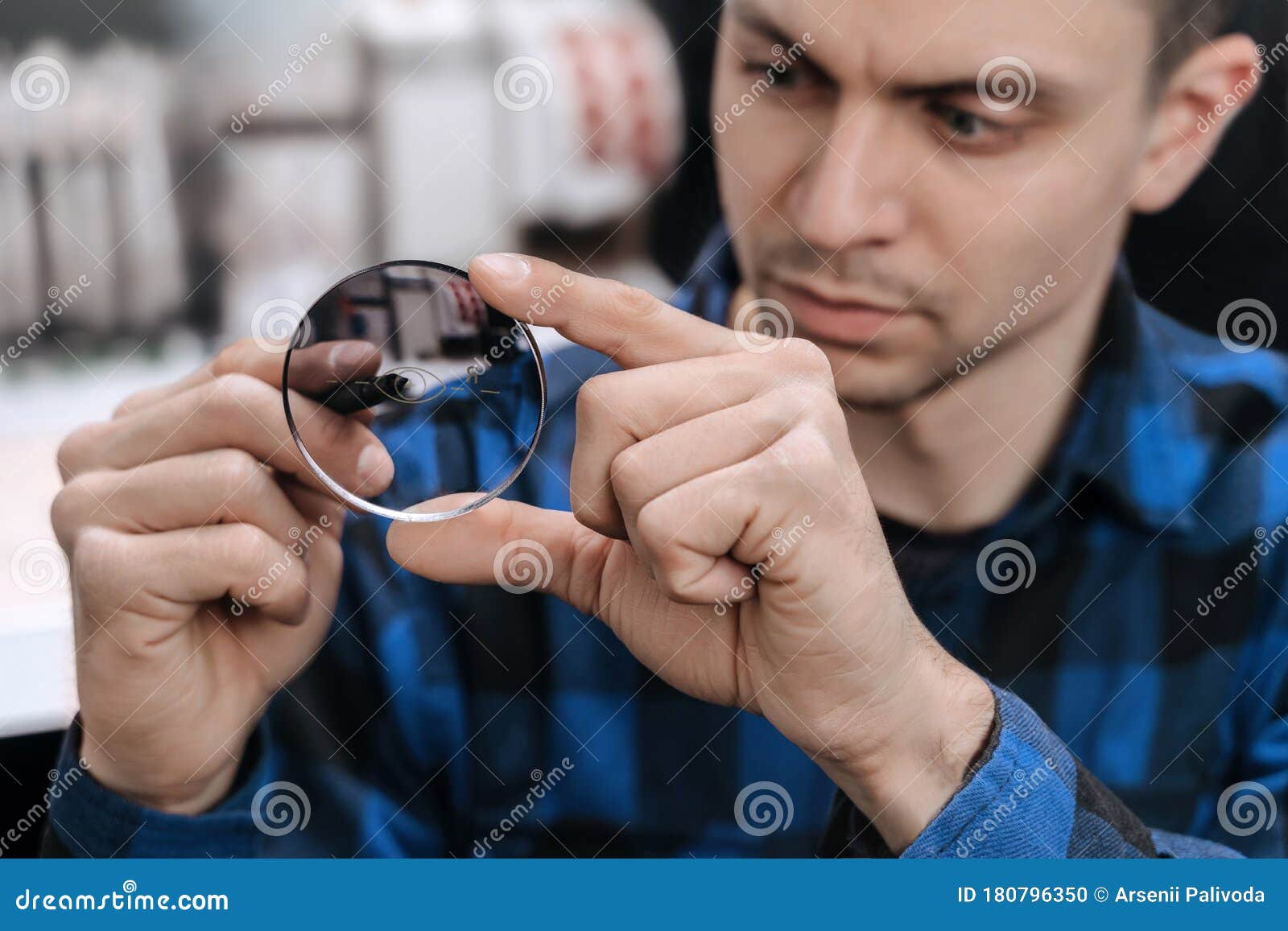 Production and Adjust of New Eyeglasses Lens in Optics Stock Photo Image of eyesight, frame