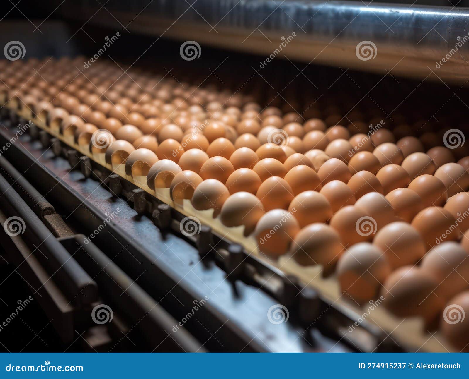 Production. Egg Incubator and Conveyor Belt for Subsequent Packaging of