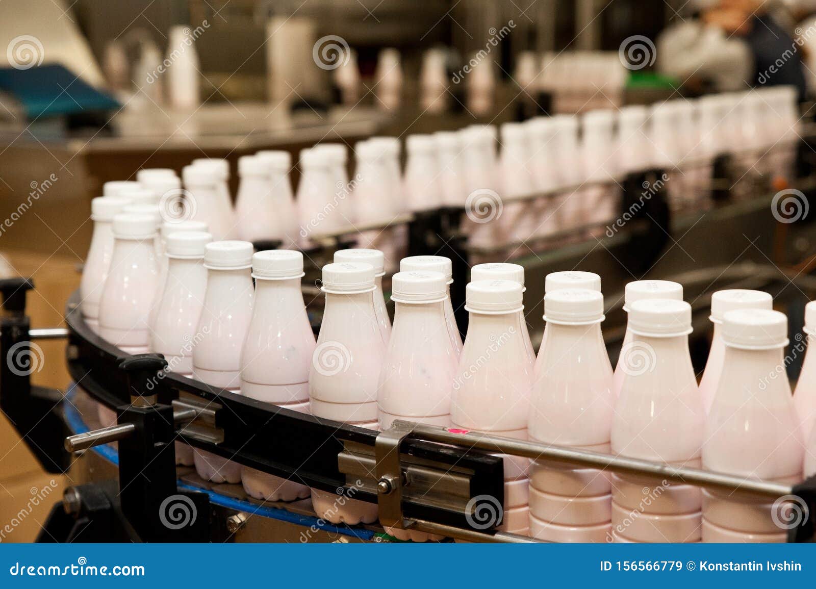 Production Line of Milk and Yogurt Stock Image - Image of food ...