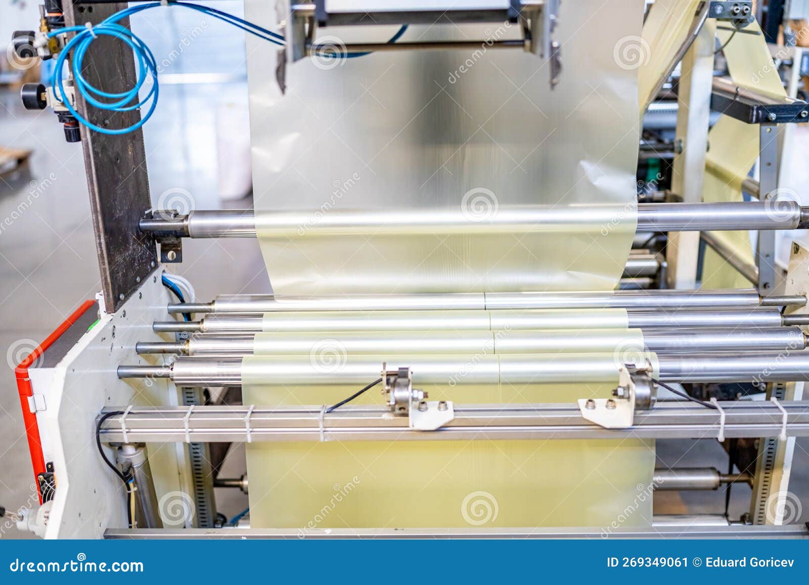Production of Plastic Bags in the Factory Stock Image Image of