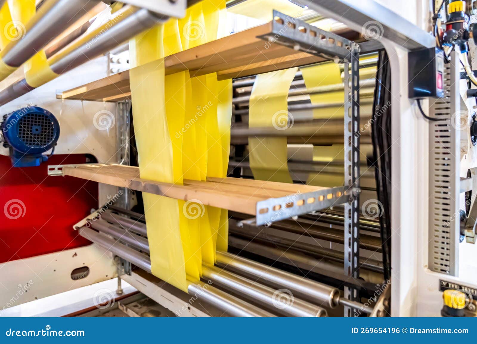 Production of Plastic Bags in the Factory Stock Photo Image of system