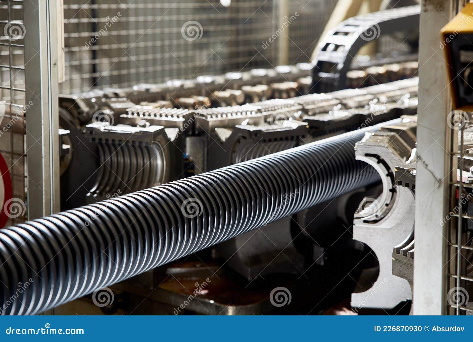 Production of a Plastic Pipe at a Factory Stock Photo Image of