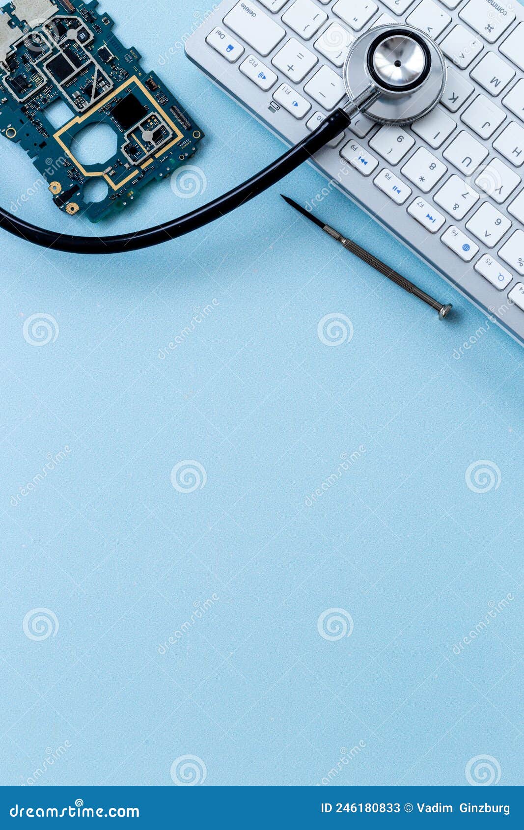 Production or Repair Pc System Computer with Circuit Board and Tools