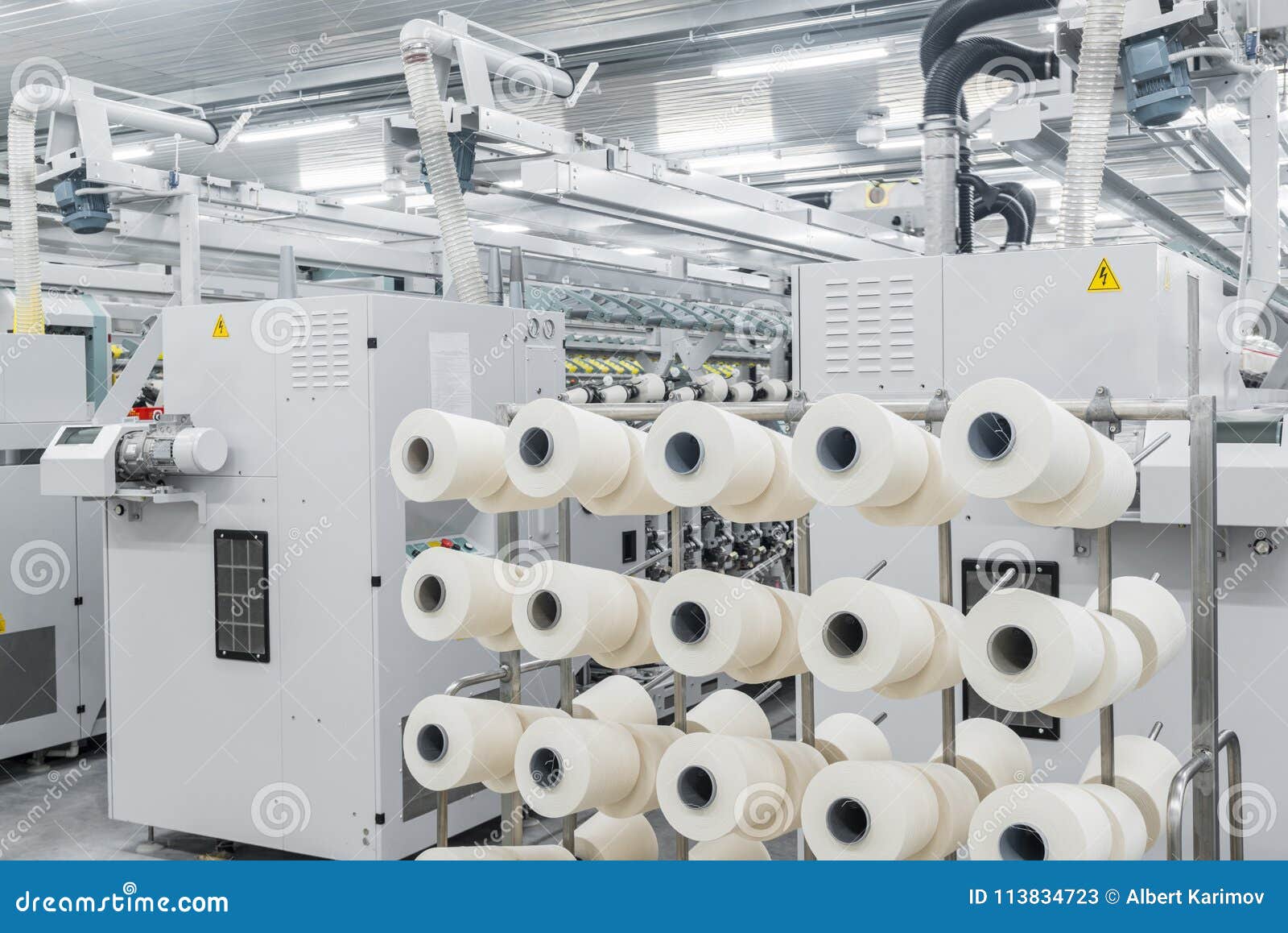 Production of Threads in a Textile Factory Stock Image Image of