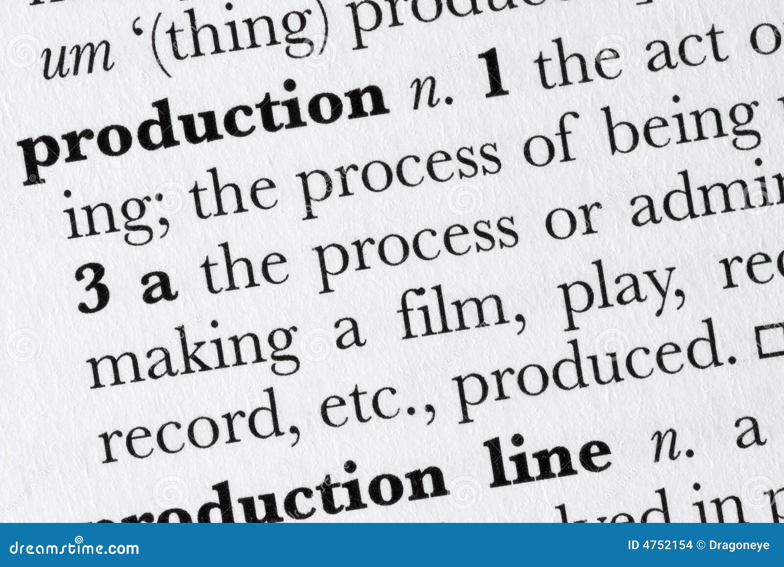 Production Word Dictionary Def Stock Photo Image of term, produce