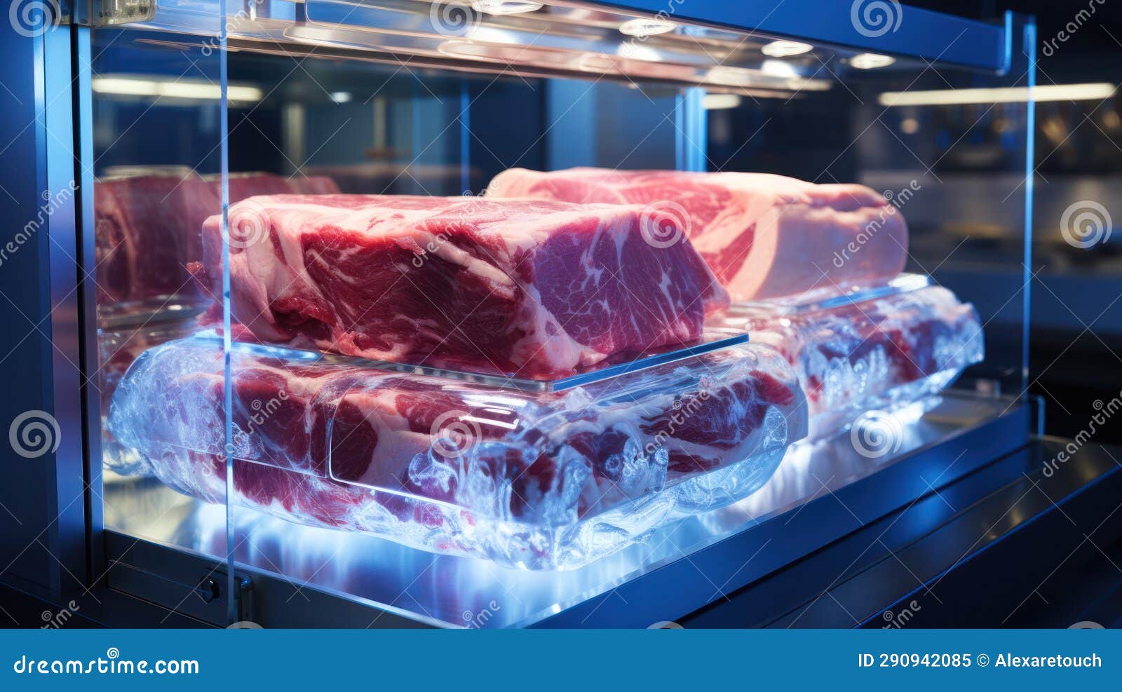 Production for the Production of Artificial Meat. Stock Image