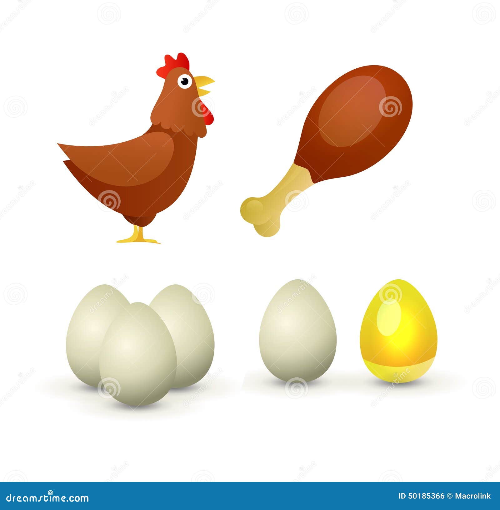 Productos del pollo ilustración del vector. Ilustración de poultry -  50185366