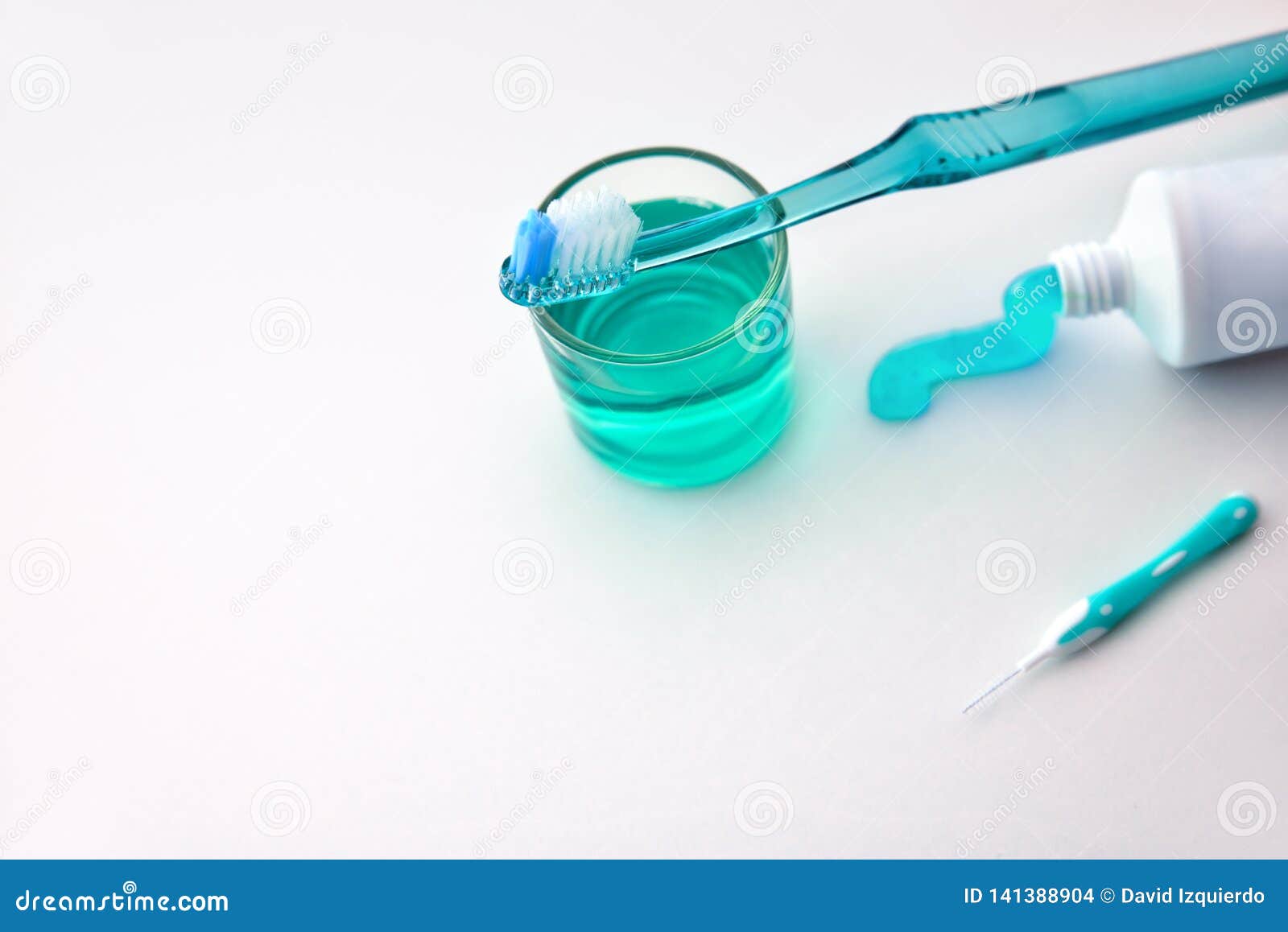 Products and Tools for Cleaning the Mouth Elevated Stock Photo Image