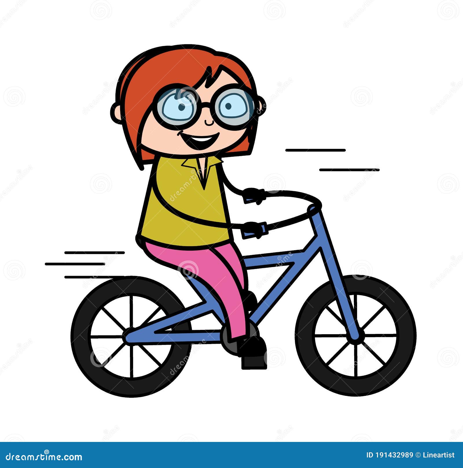 Profesor De Dibujos Animados Montando Bicicleta Stock de ilustración -  Ilustración de transporte, elemento: 191432989