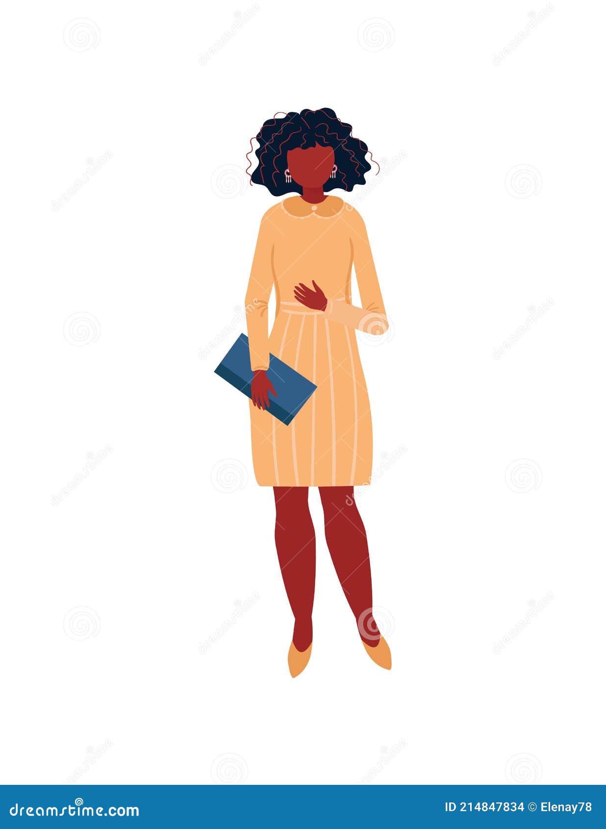 Profesora Afroamericana Con Vestido Amarillo. Negro Elegante Mujer De  Negocios Aislado. Mujer En Ropa Casual. Moderno Ilustración del Vector -  Ilustración de alineada, africano: 214847834