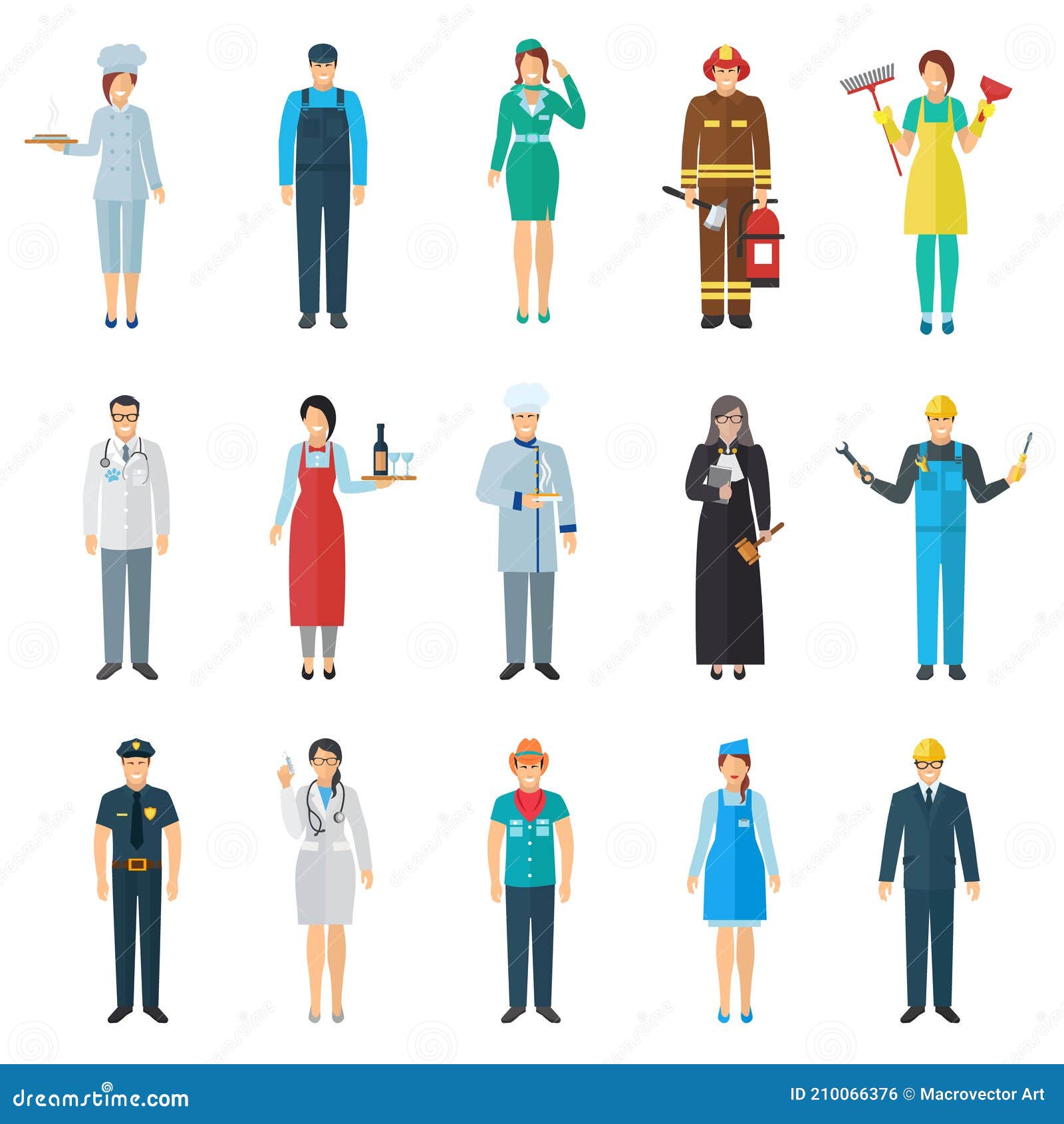Profession Avatar Icons Set Stock Vector - Illustration of personnel ...